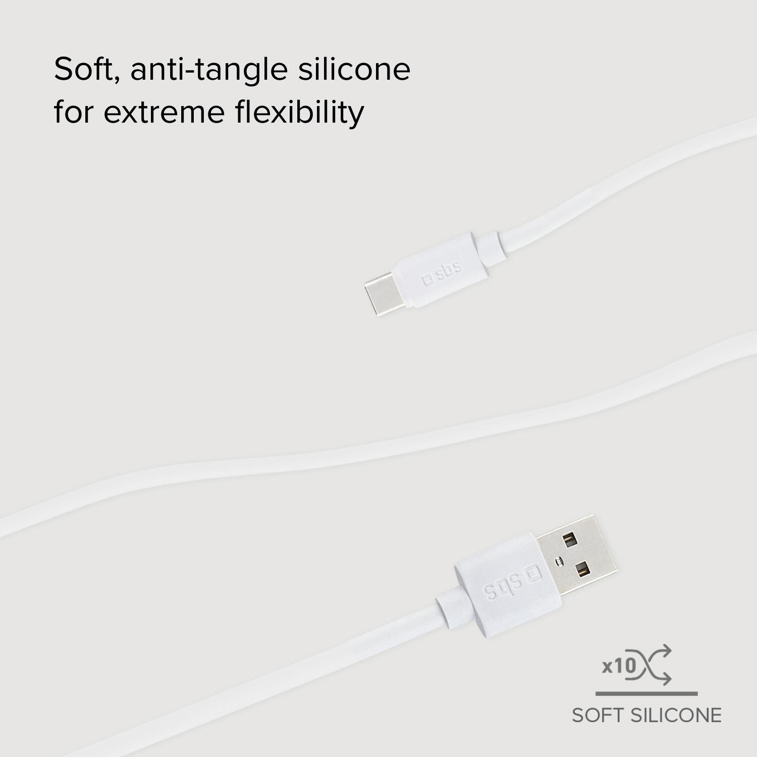 Cavo dati in silicone 1.5 m - Connettori USB a USB-C 3/4