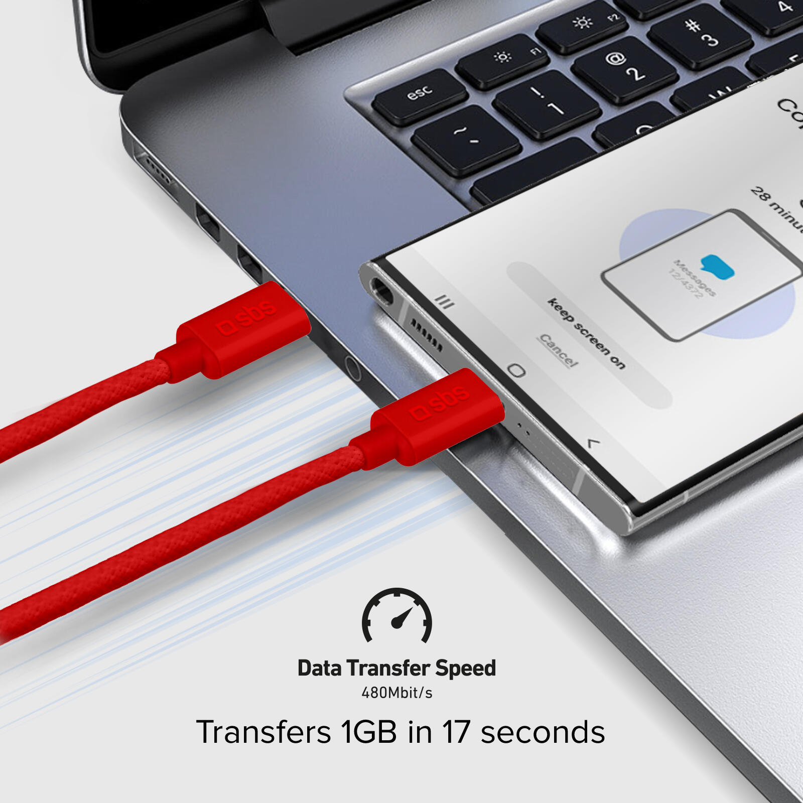 Cavo USB-C - USB-C in tessuto con fermacavo, 1.5 metri 6/7