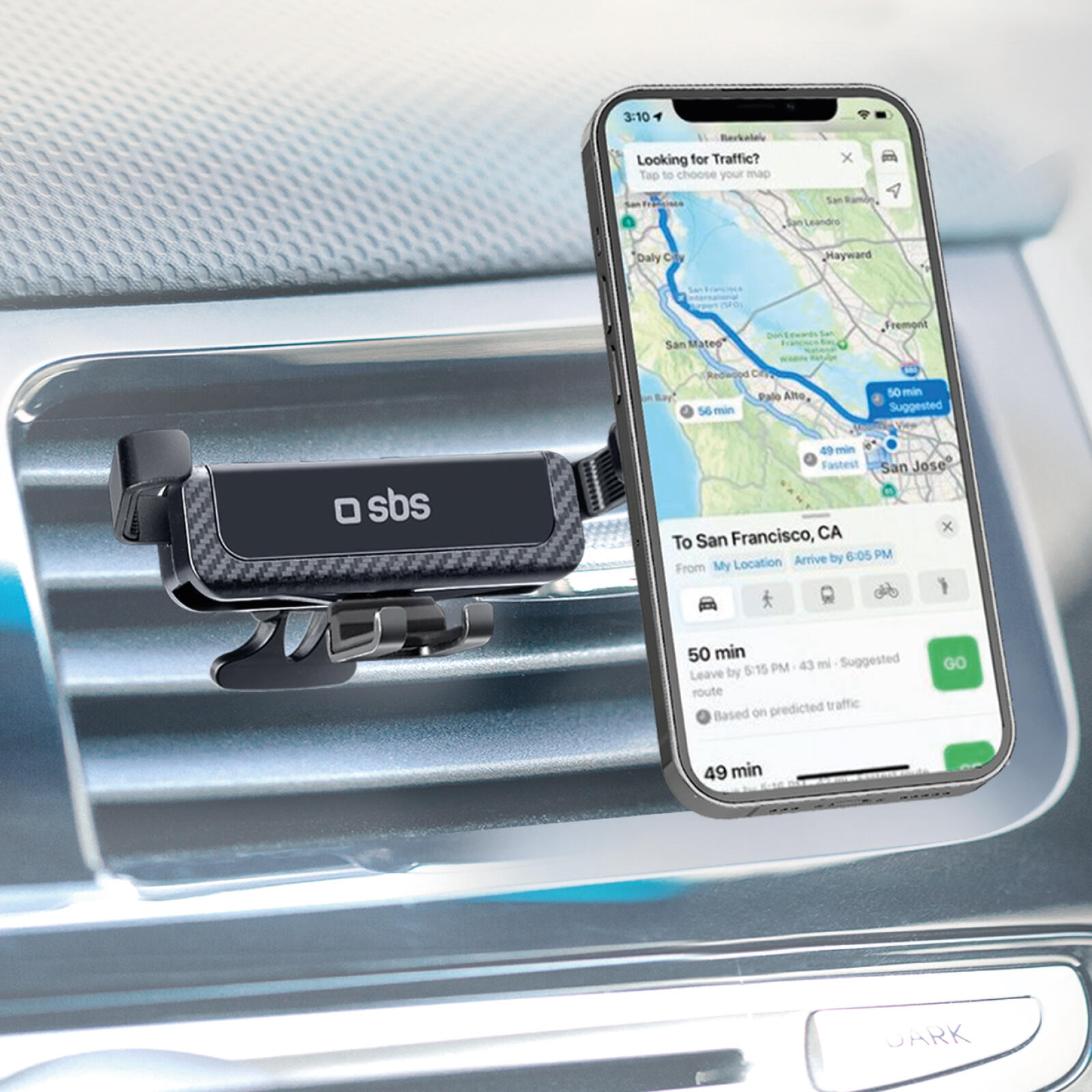 Support de voiture pour smartphone avec verrouillage par gravité 3/4