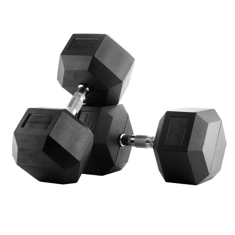 Bodytone Mancuernas de goma hexagonales 37,5 kg (Par)