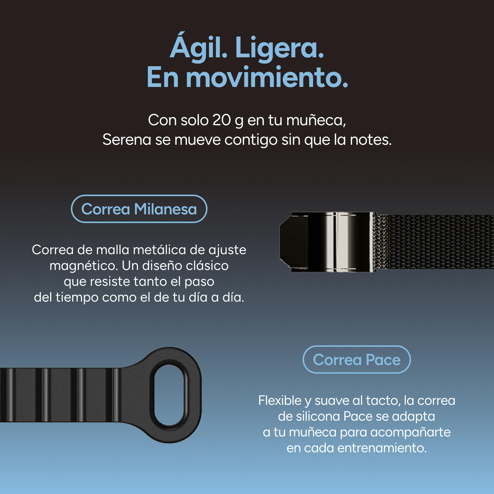 Pulseira inteligente ultraleve KSIX Serena com tela 3/7