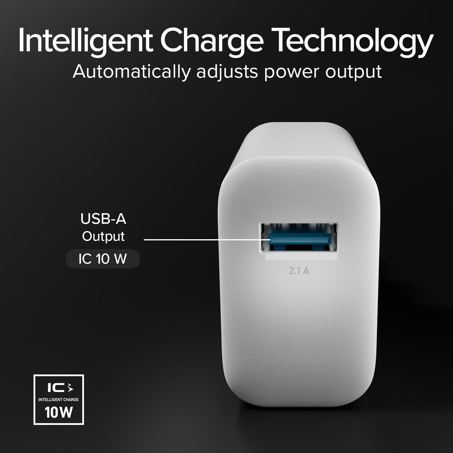 Caricabatterie caricatore 10W - carica rapida porta USB 2.1A Intelligent Charge 3/7