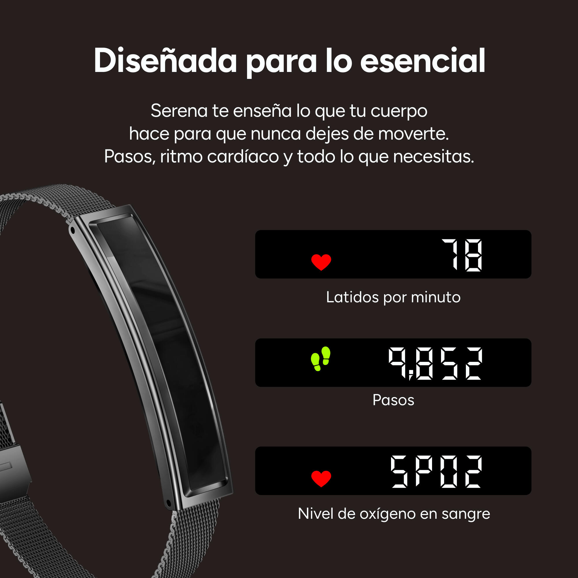 Pulseira inteligente ultraleve KSIX Serena com tela 5/7