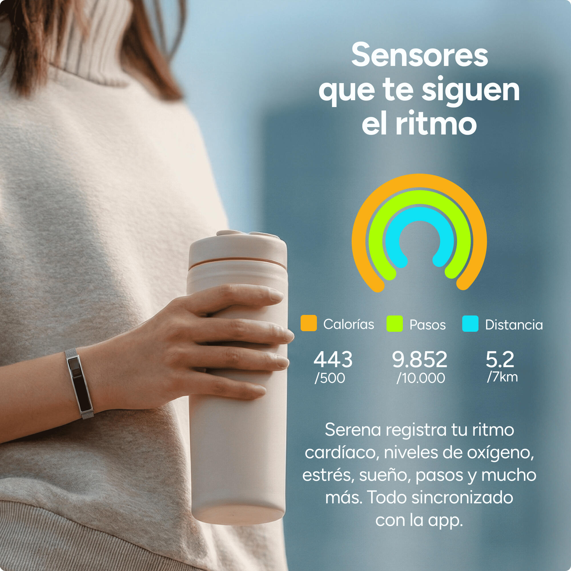 Pulseira inteligente ultraleve KSIX Serena com tela 6/7
