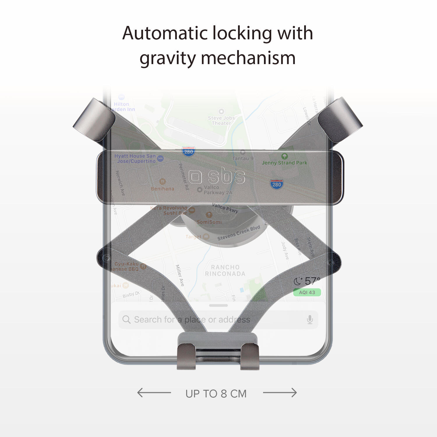 Support de voiture pour smartphone à verrouillage automatique 2/4