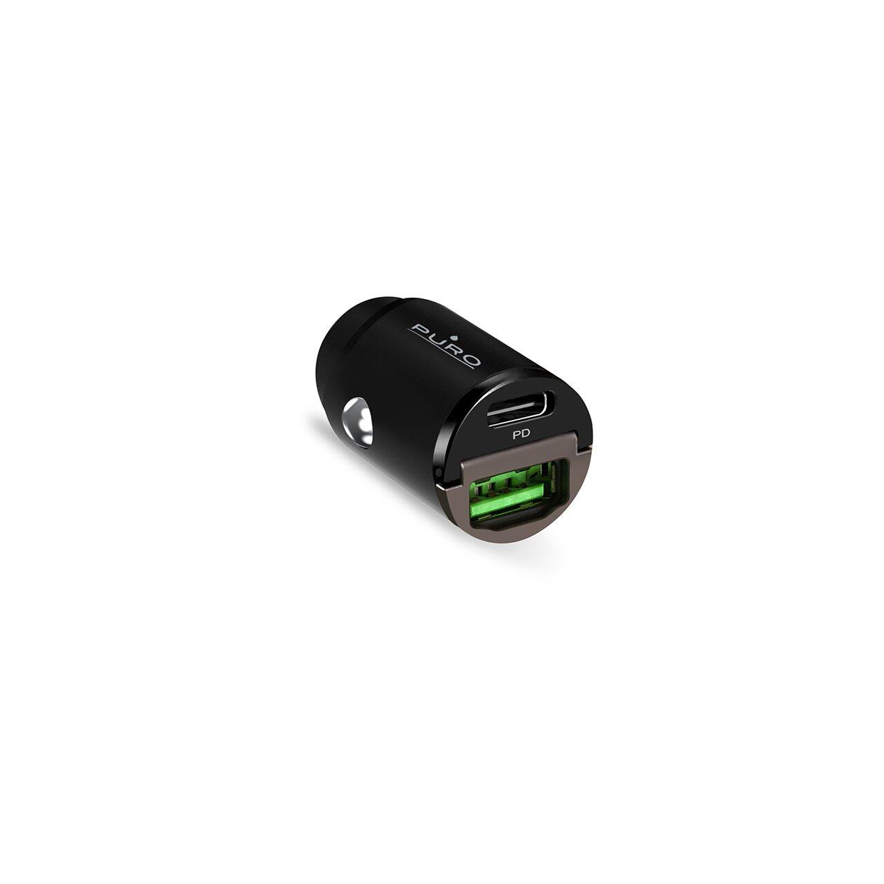 Mini Caricatore da Auto "Bullet" USB-C, USB-A Fast Charging e Power Delivery 30W 4/7