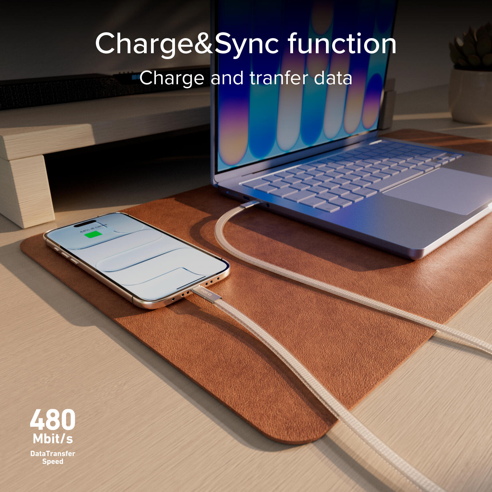 Câble fin pour charge et données avec connecteurs USB-C 2.0, 1 m 7/7