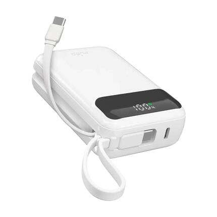 Powerbank 10000 mAh 20 W LCD Power Duo 10, met geïntegreerde kabels en display
