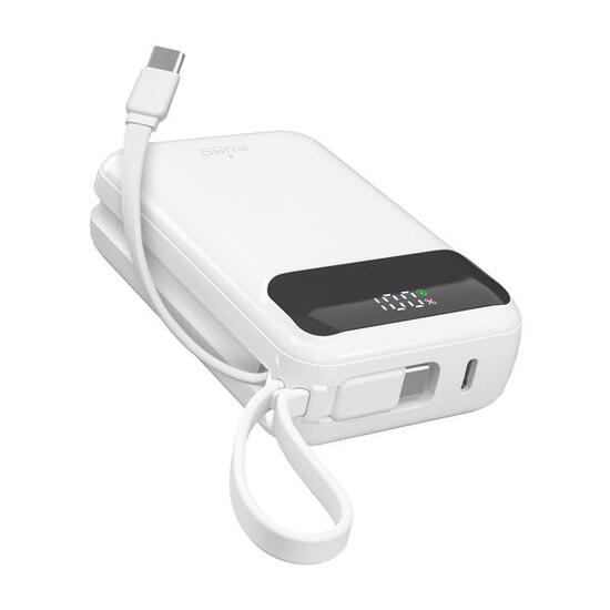 Powerbank 10000 mAh 20 W LCD Power Duo 10, met geïntegreerde kabels en display