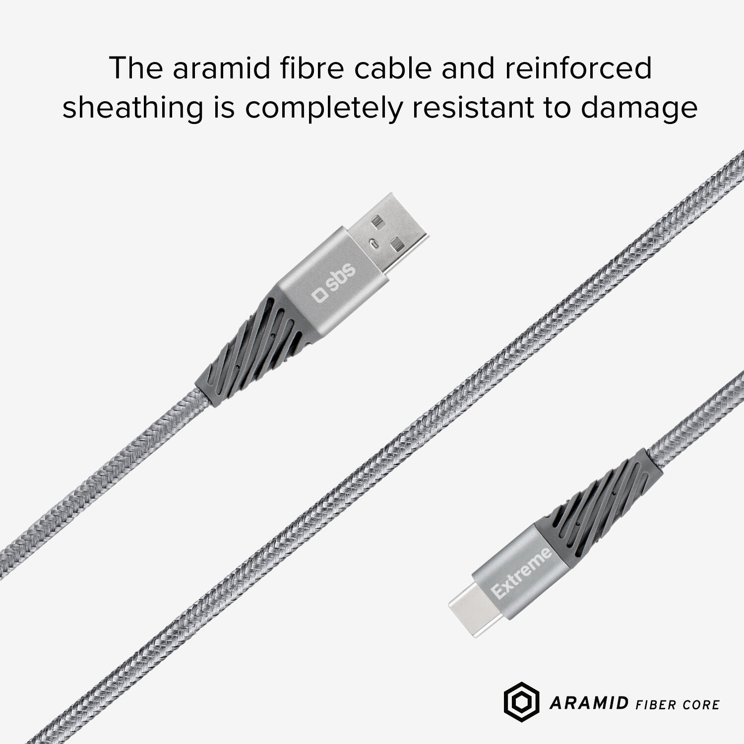Câble USB - USB-C en fibre d'aramide 3/4