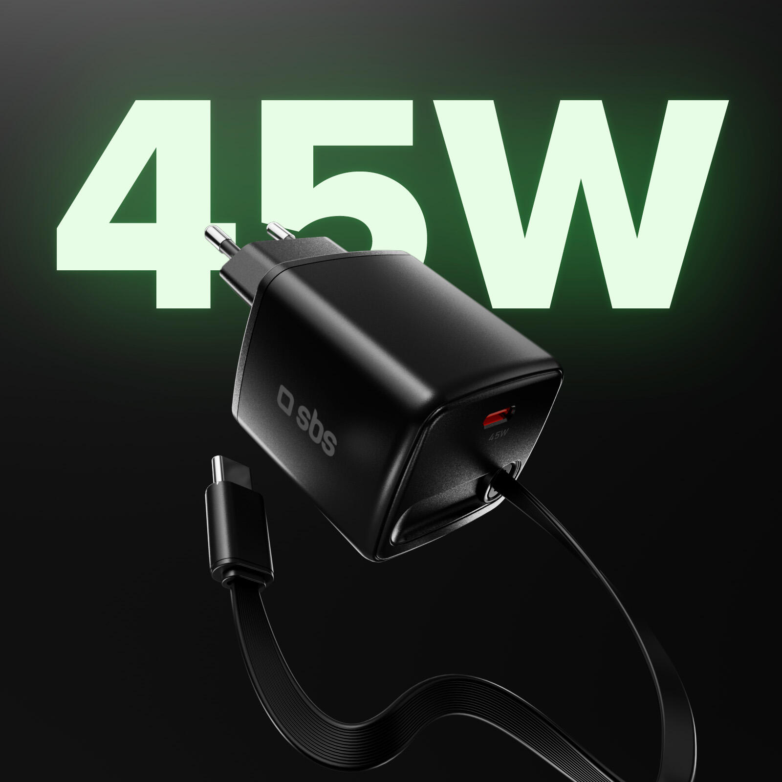 Caricatore USB-C 45 W con cavo integrato retrattile GaN 2/7