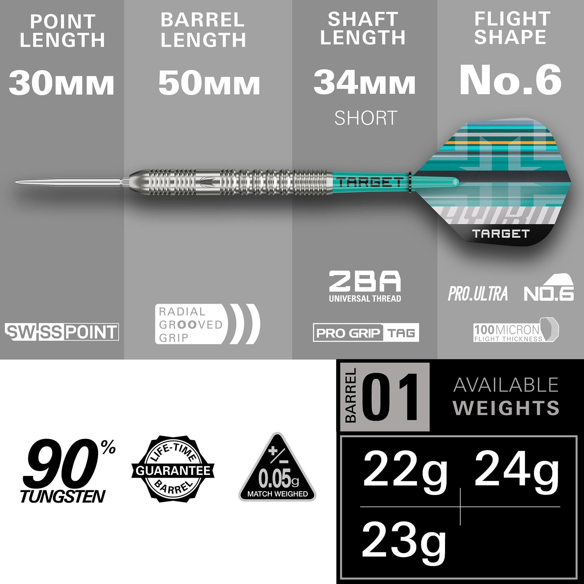 Hydro Steel Tip Dart Set mit Swiss Point Technologie 2/6