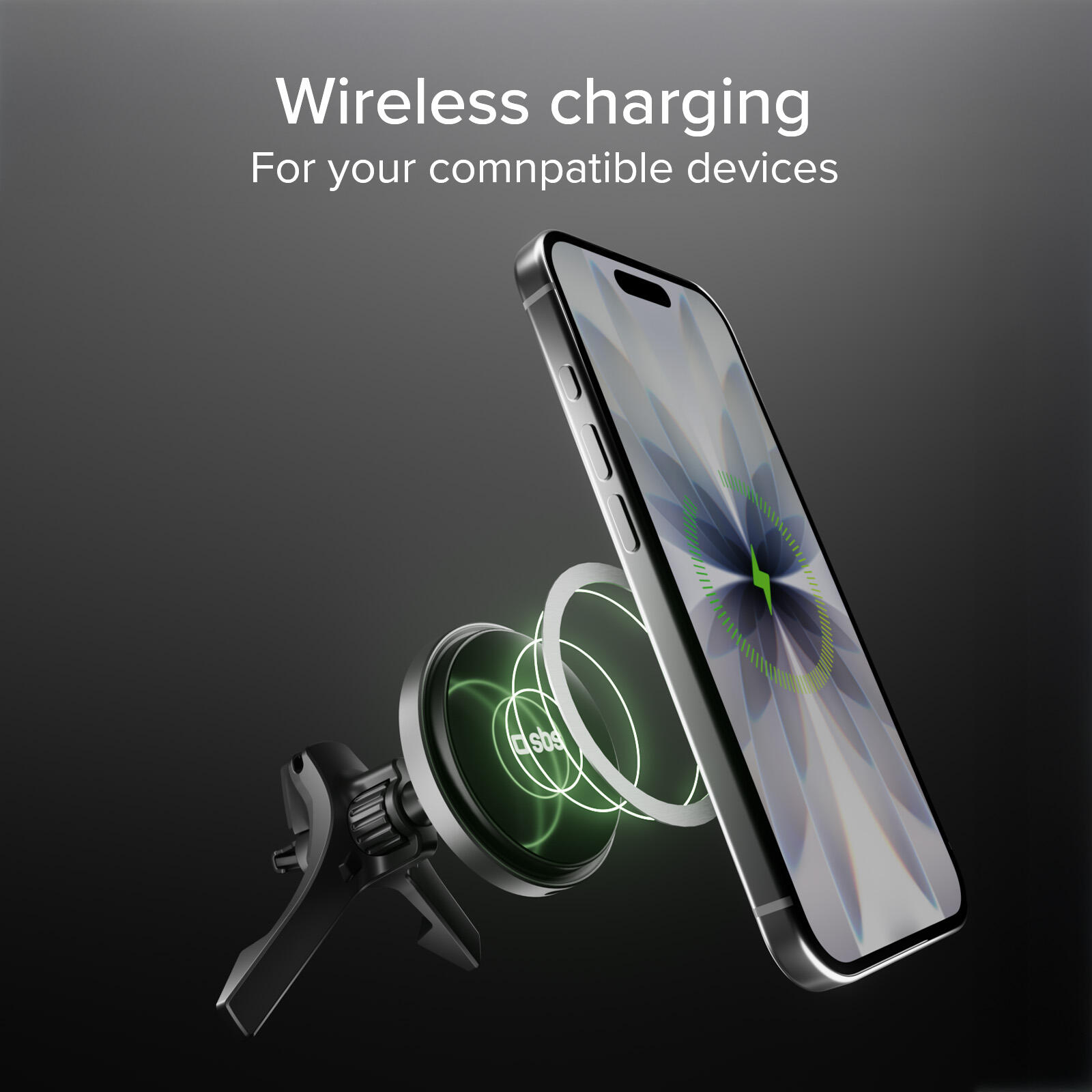 Support de grille d'aération magnétique compatible avec la charge MagSafe 3/7