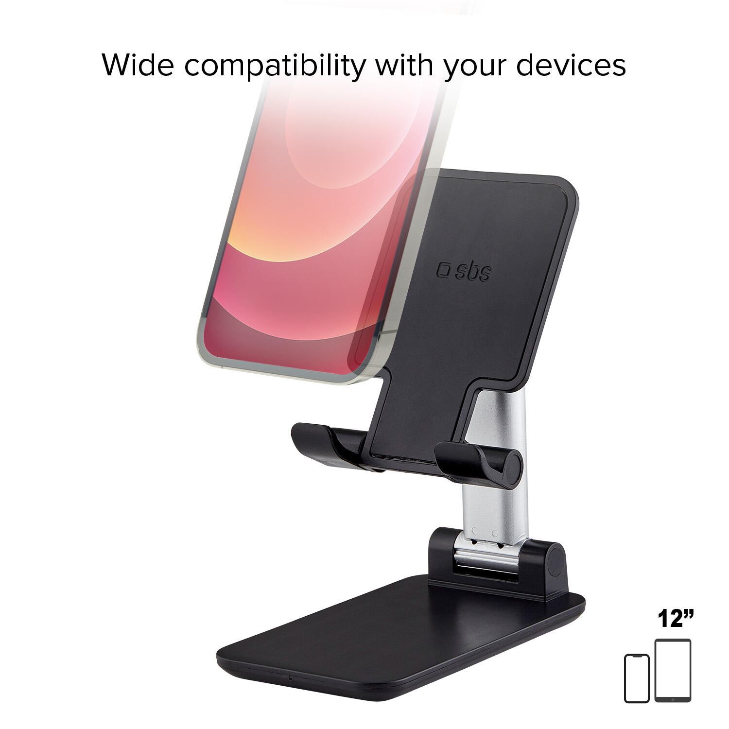 Support de bureau portable pour smartphones et tablettes jusqu'à 12" 2/4