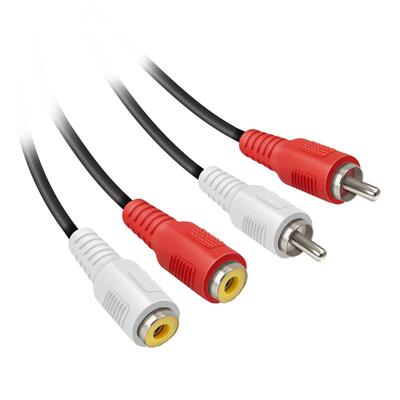 Cavo audio da 2 RCA maschio a 2 RCA femmina
