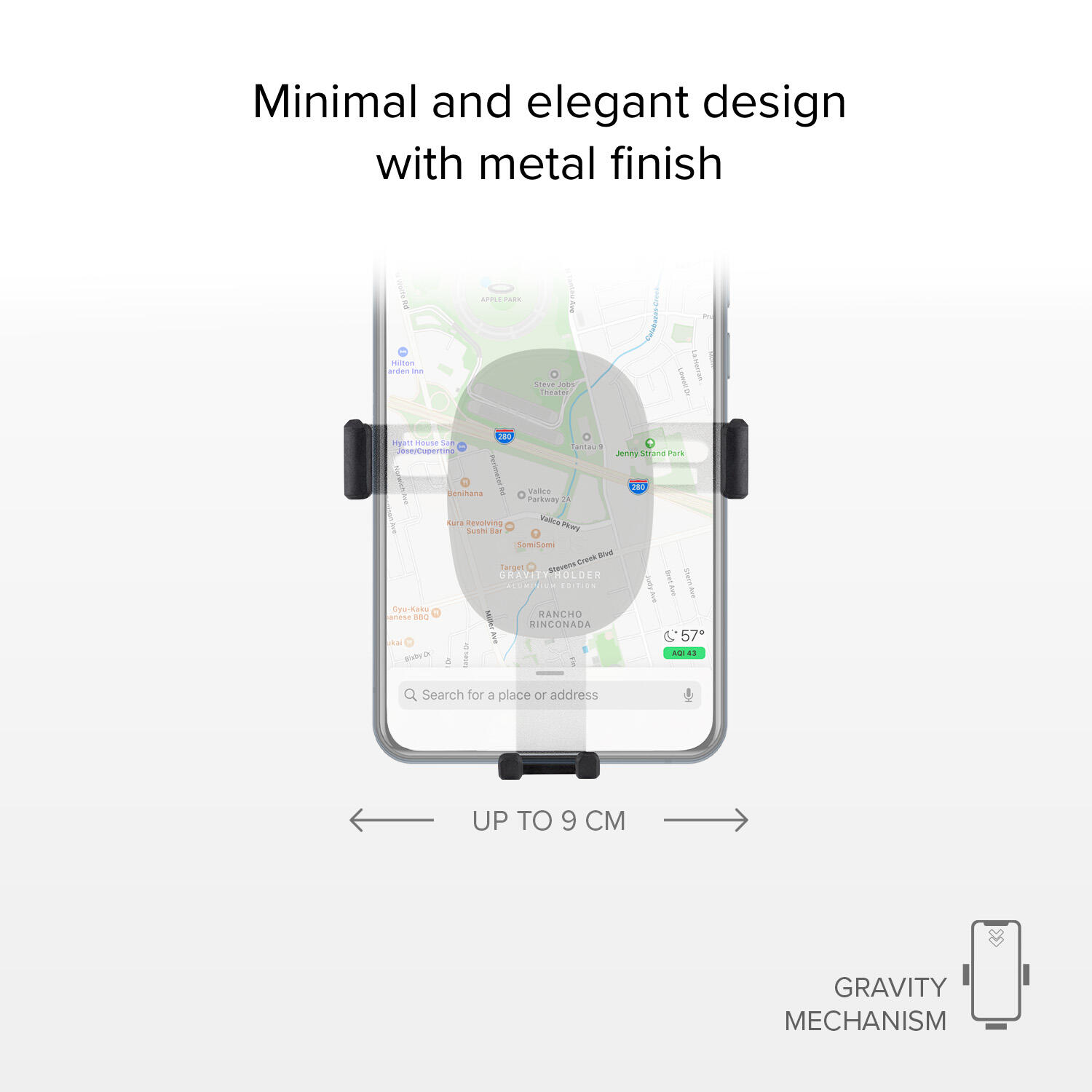Support pour voiture Gravity avec clip pour grille d'aération 2/4