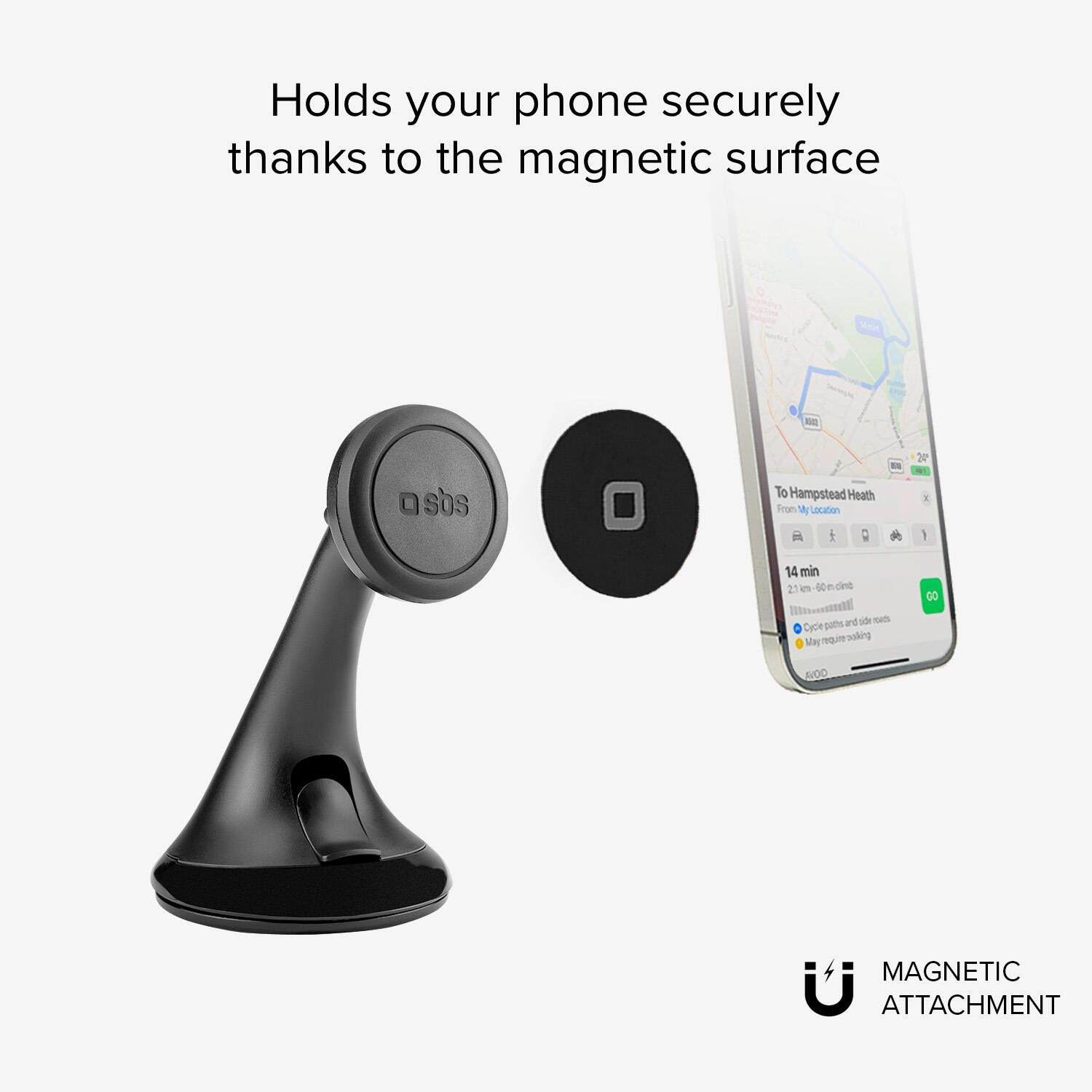 Wind Wide - Supporto auto orientabile per telefono con fissaggio a ventosa 2/4