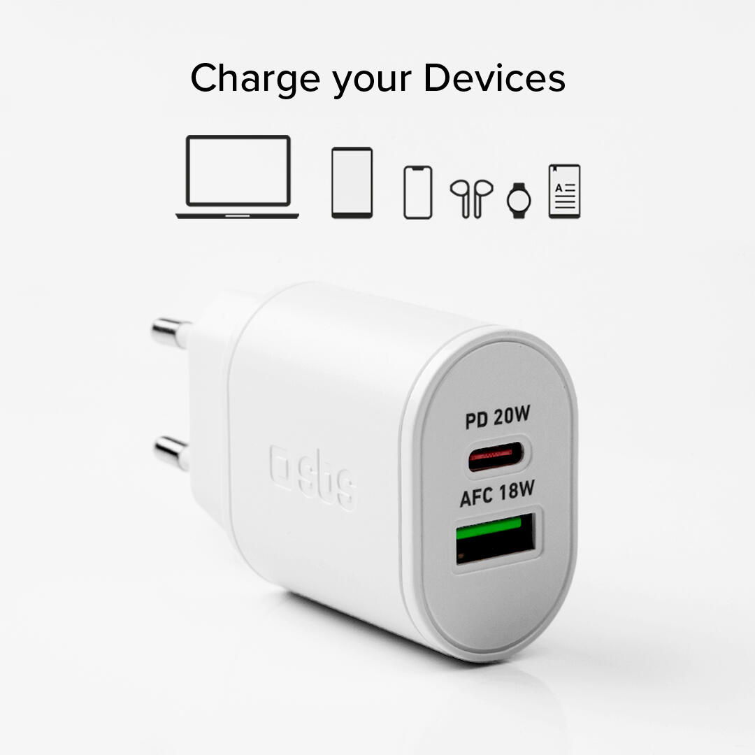 Caricabatterie caricatore 20 Watt - Ricarica ultra rapida e due porte USB 2/7
