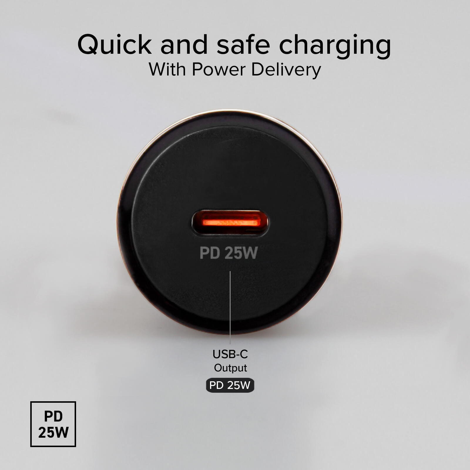 Kit caricatore auto PD 25 Watt + cavo USB-C USB-C 3/7