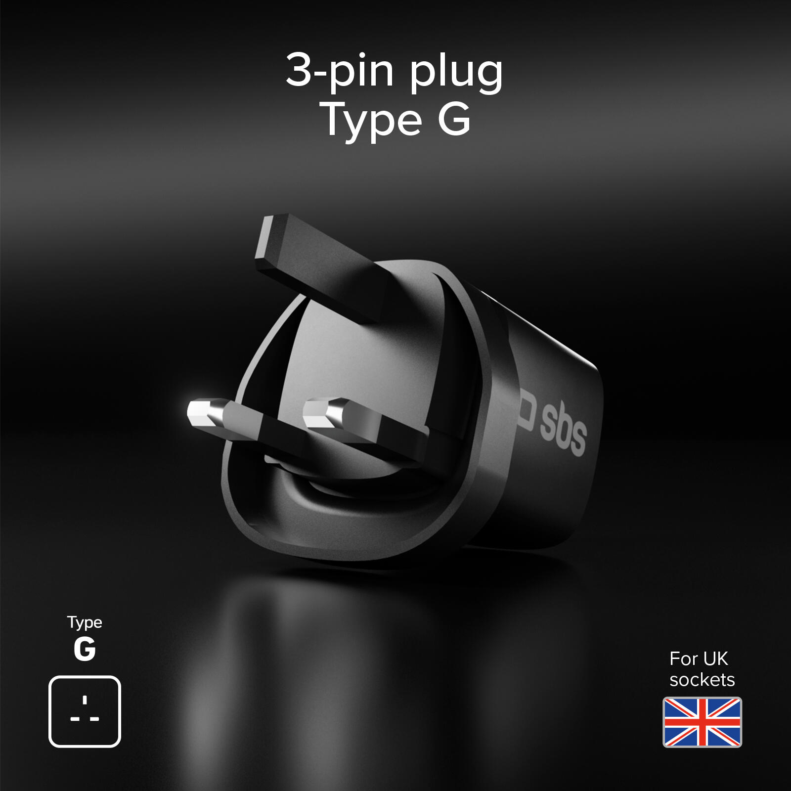 Caricatore caricabatterie con presa USB-C a 30W di potenza e spina inglese UK 3/7