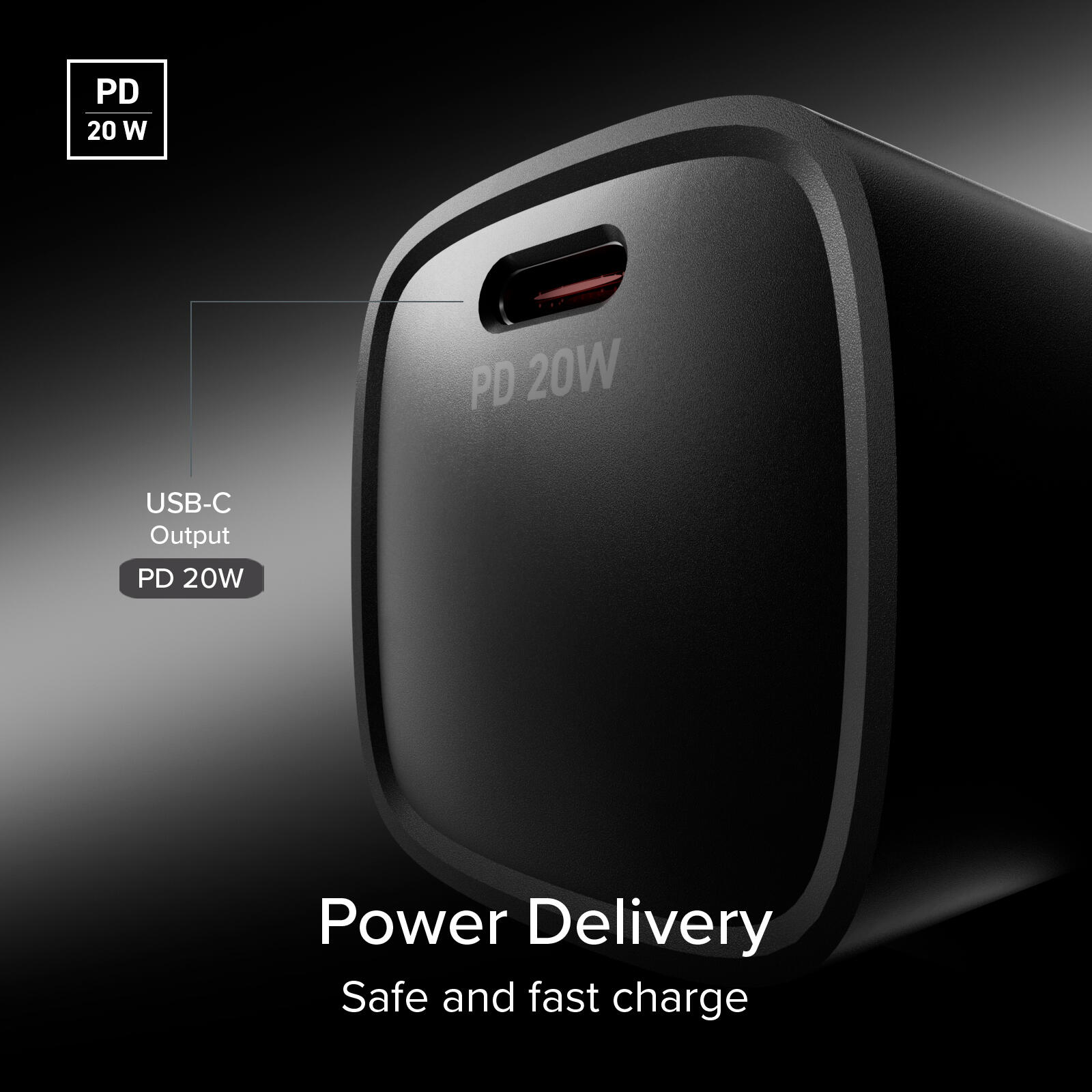 Caricatore caricabatterie con presa USB-C a 20W di potenza e spina inglese UK 4/7