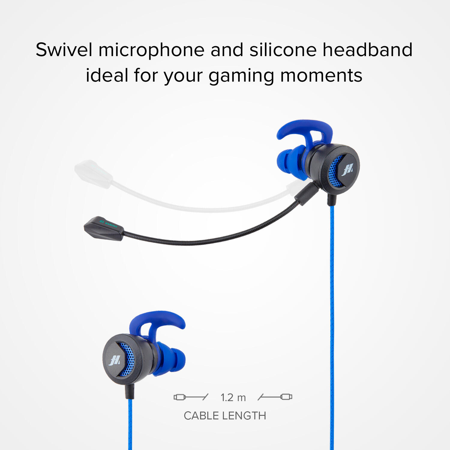 Auricolari gaming con filo stereo e microfono orientabile 3/4