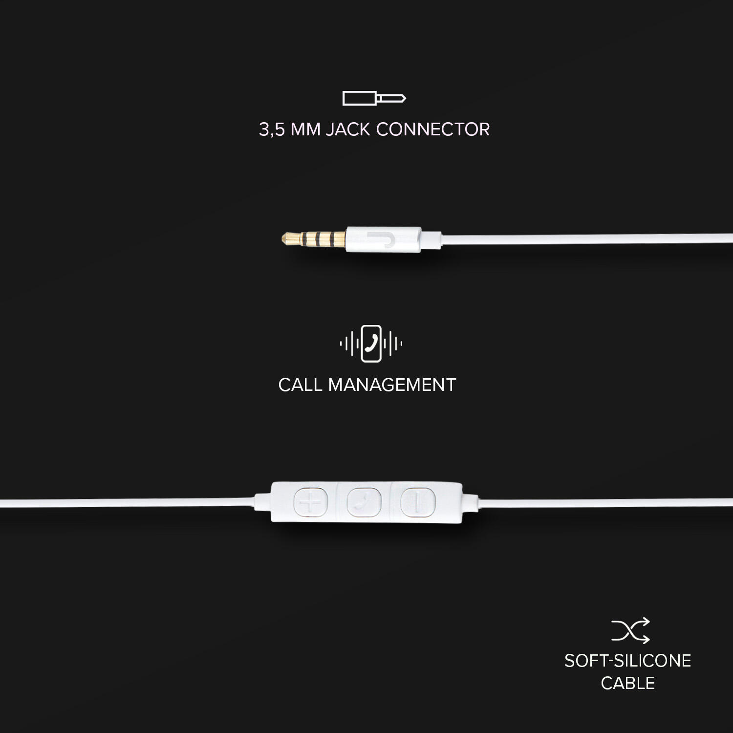 Soul - Auricolari a filo con microfono, connettore jack 3.5mm 3/4
