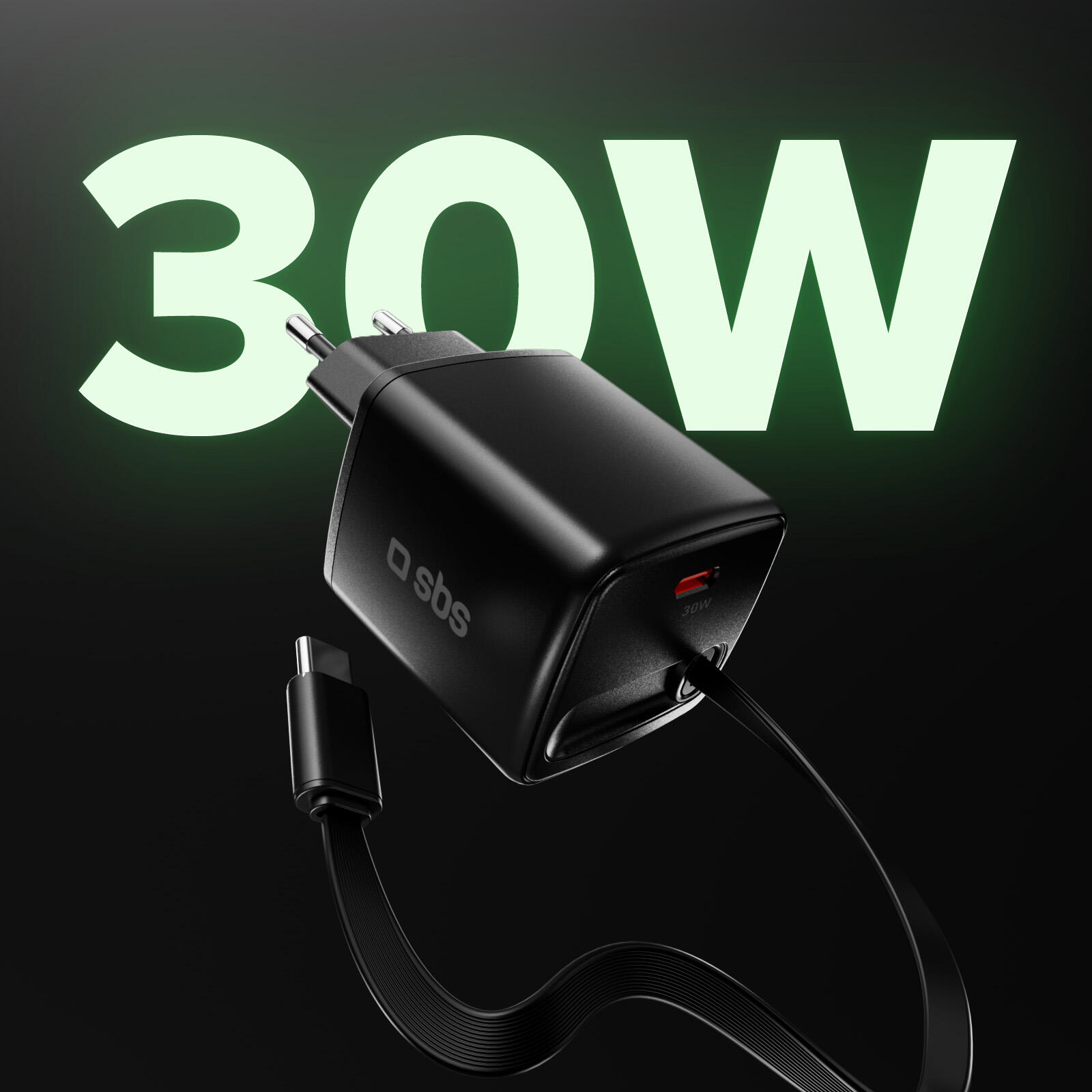 Caricatore GaN USB-C 30 W con cavo retrattile 2/7