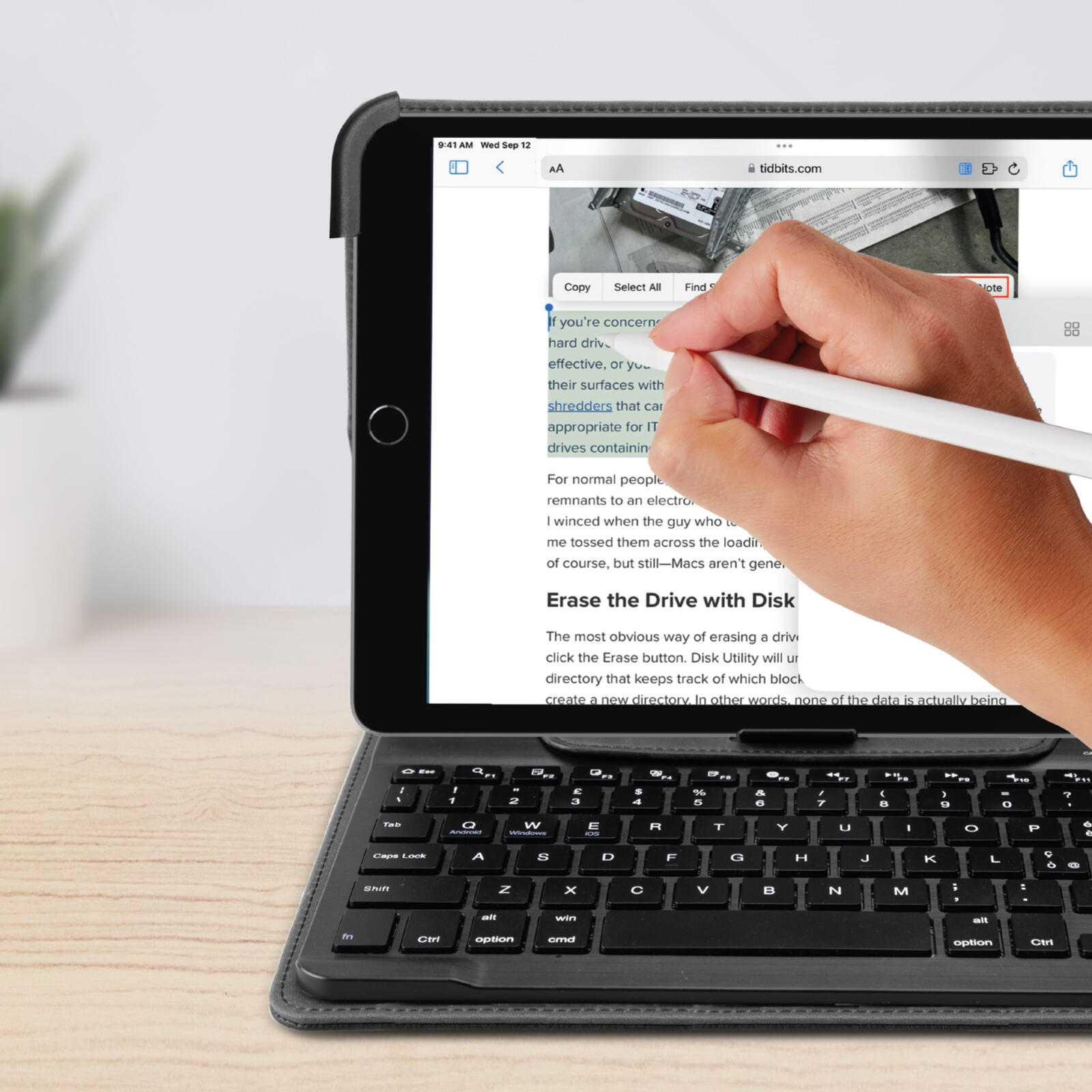 Clavier sans fil universel avec étui livre intégré 3/7