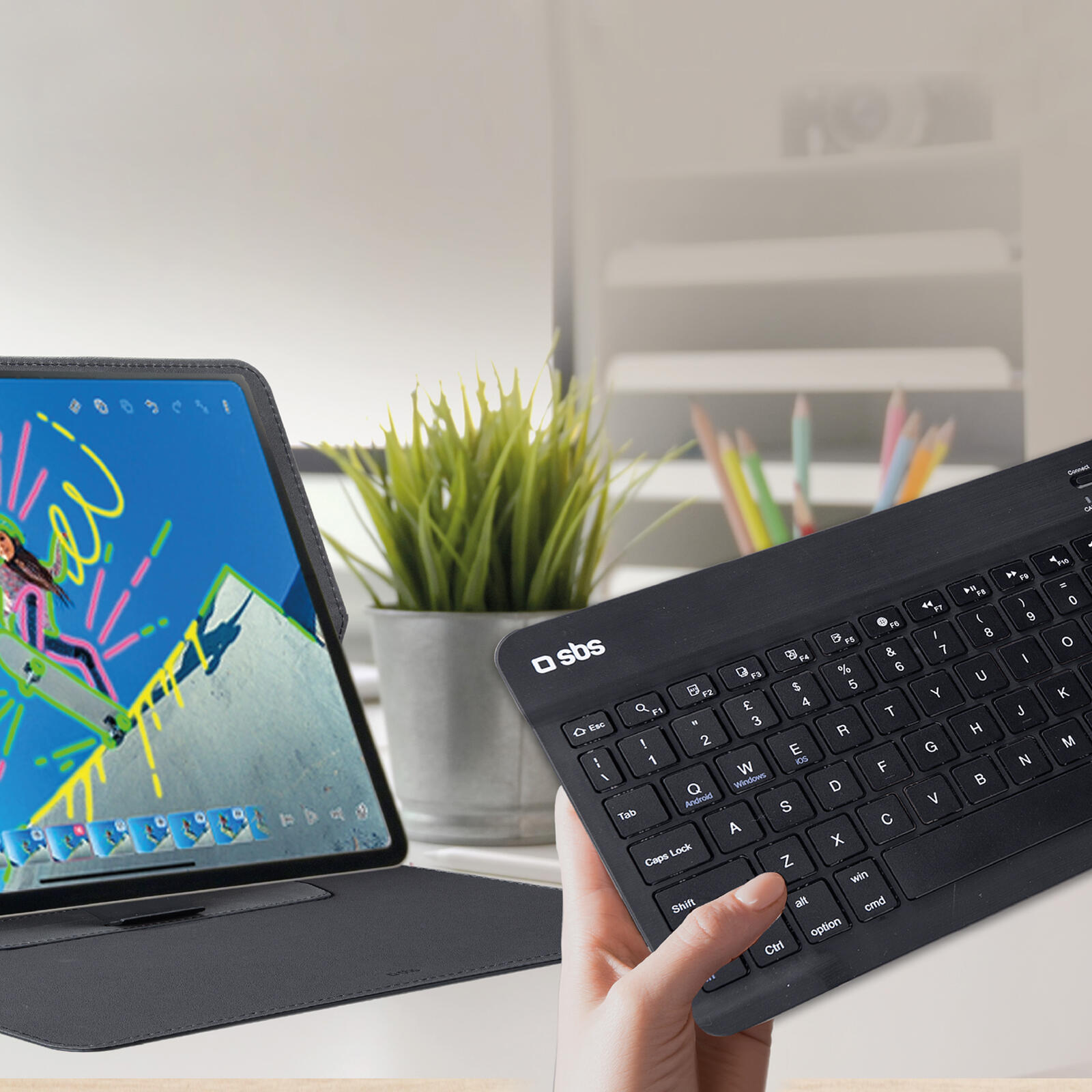 Clavier sans fil universel avec étui livre intégré 4/7