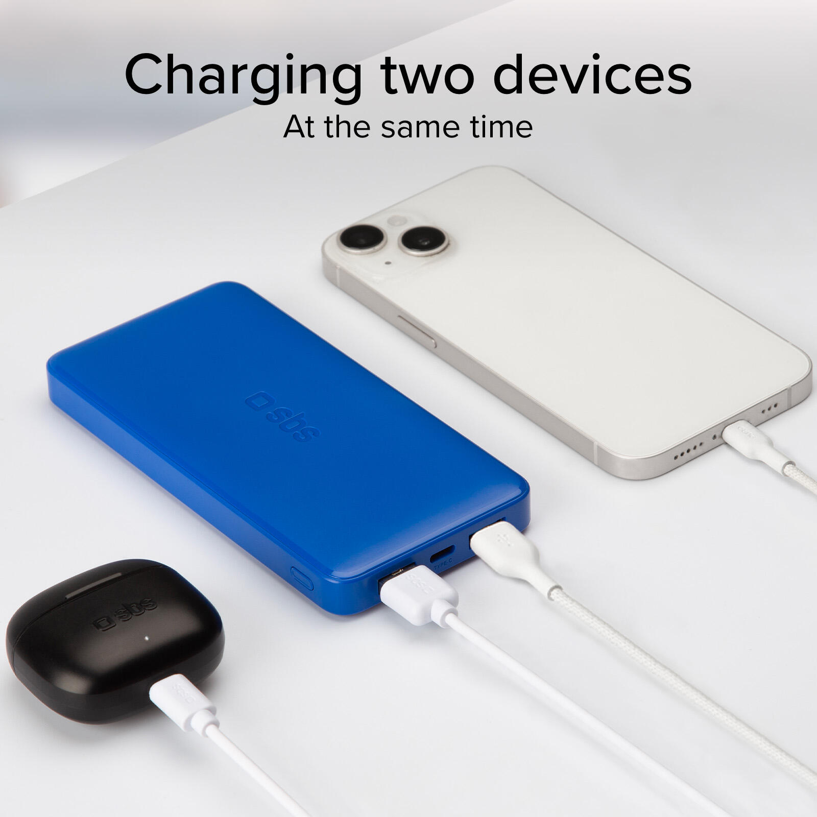 Power bank 10.000 mAh extra slim con porta USB 2.1A Intelligent Charge (IC) 4/7