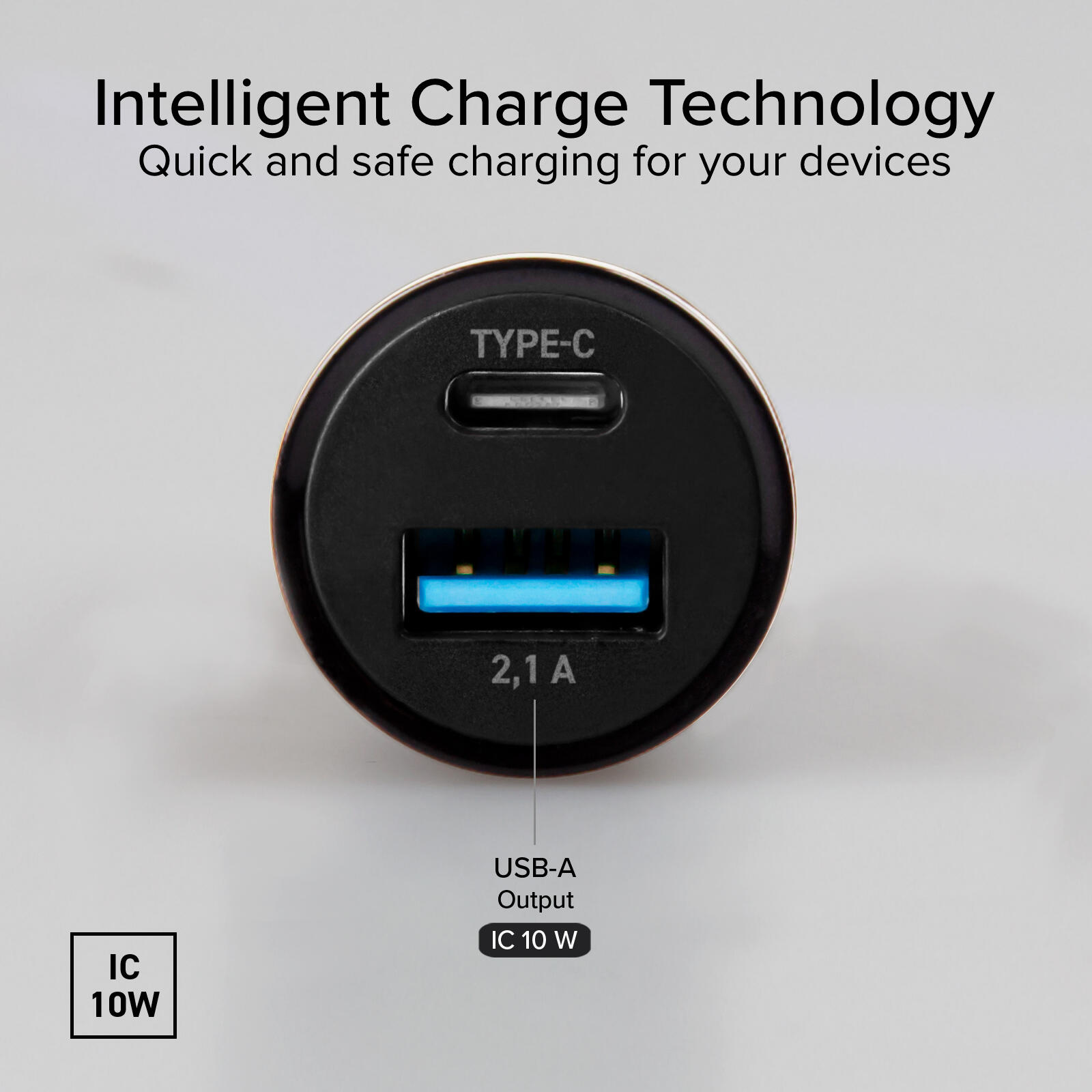 Caricabatterie da auto Type-C – USB da 2.1A 3/6