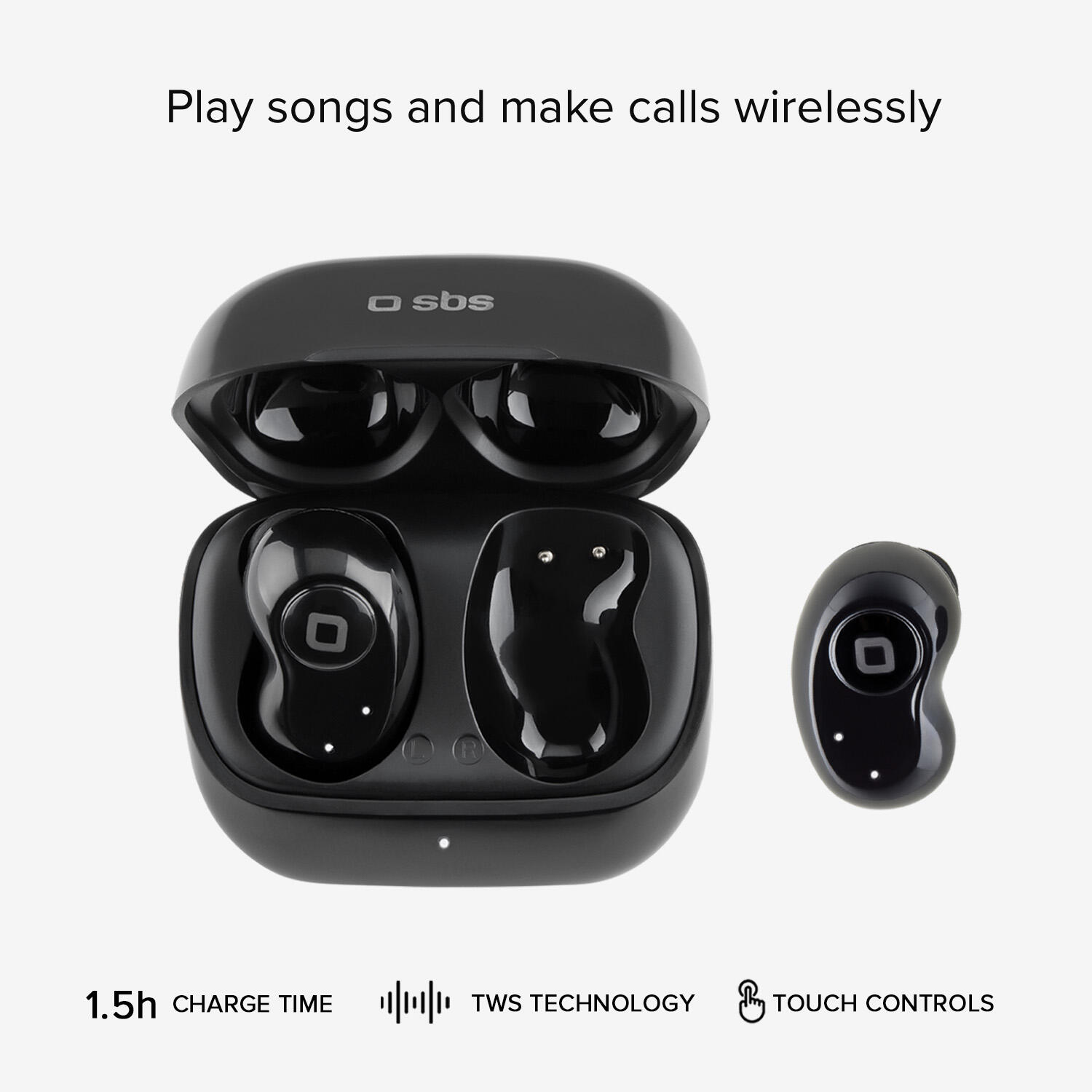Twin Black Gem - Écouteurs semi intra-auriculaires TWS 3/5
