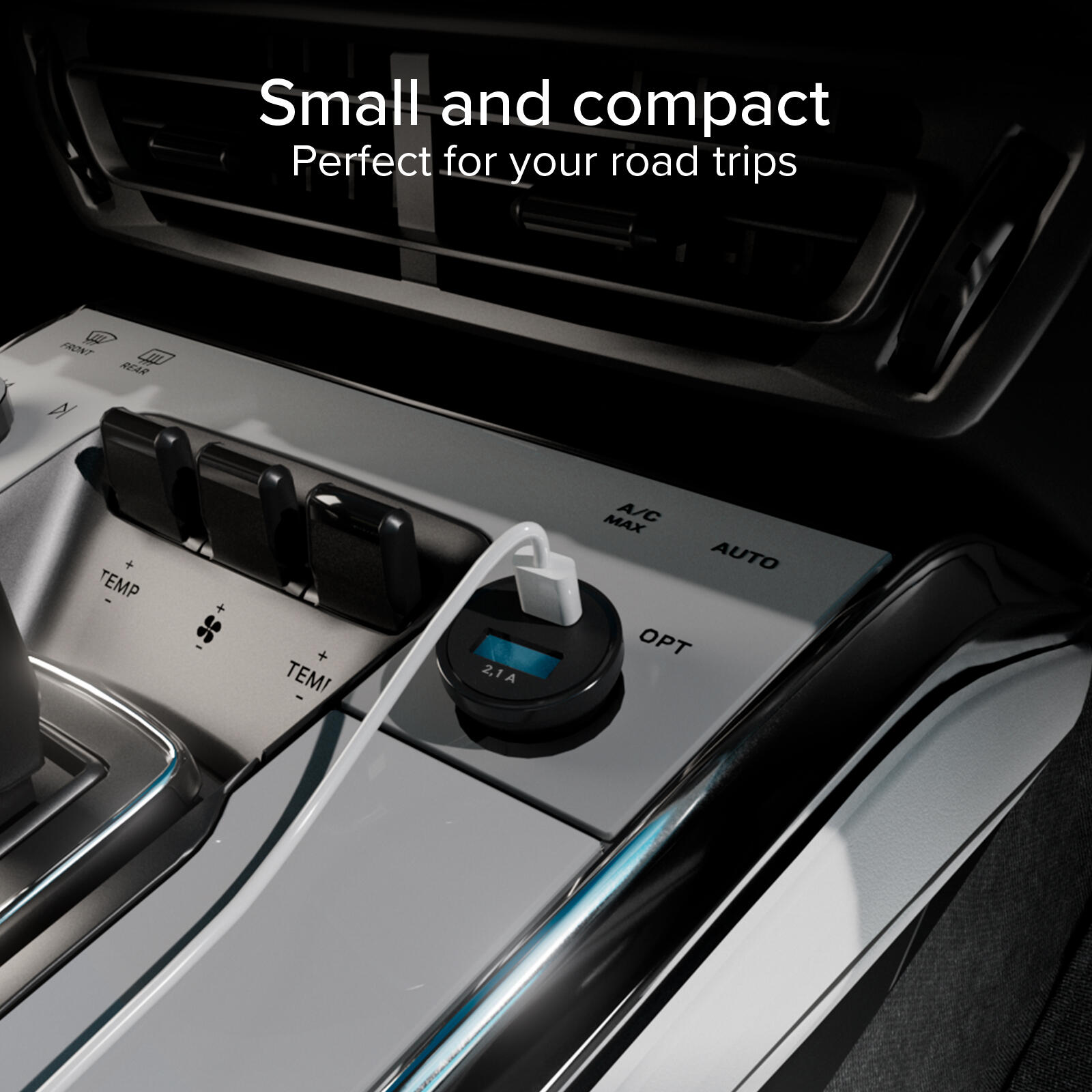 Caricabatterie da auto Type-C – USB da 2.1A 5/6