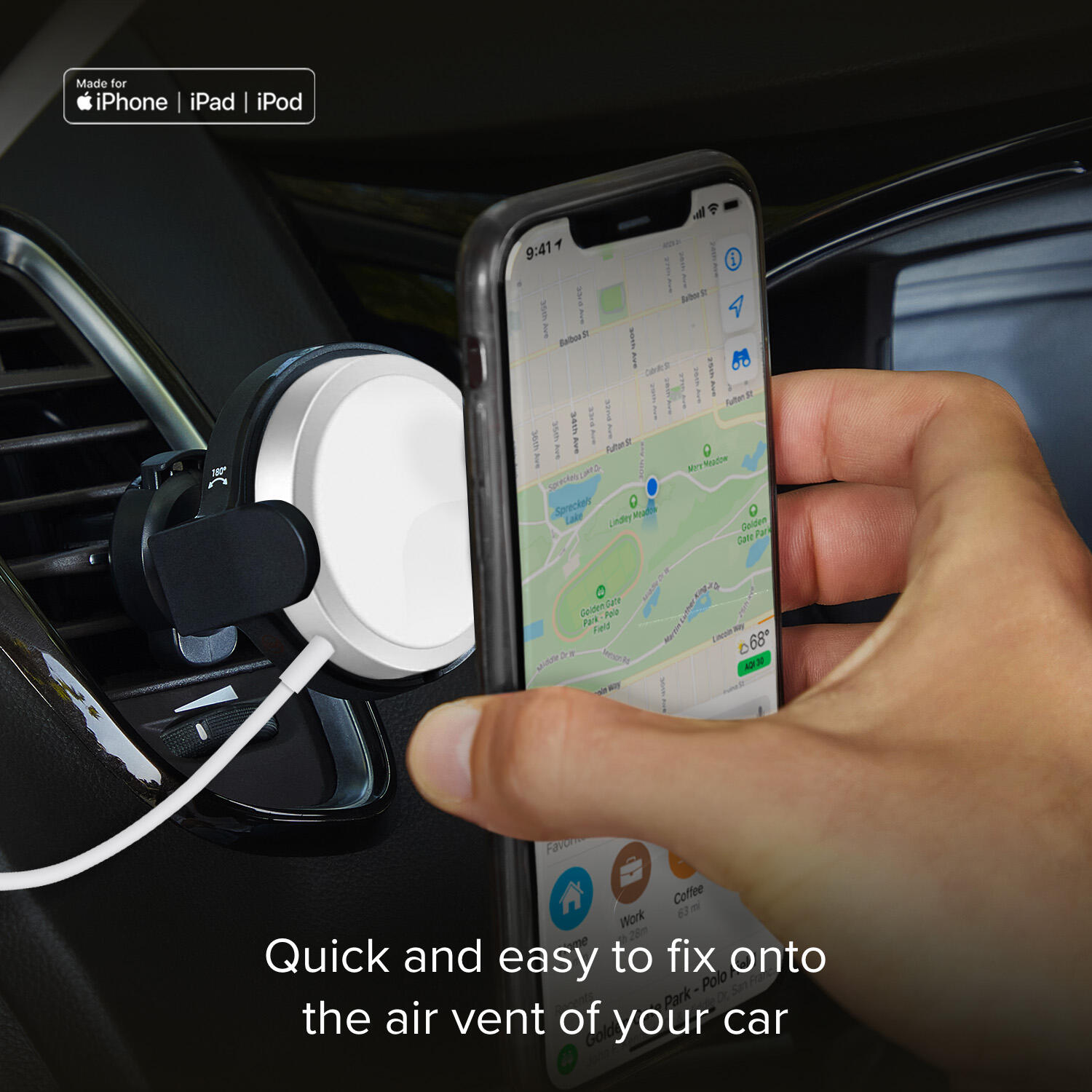Support de voiture compatible avec chargeur Magsafe 4/4