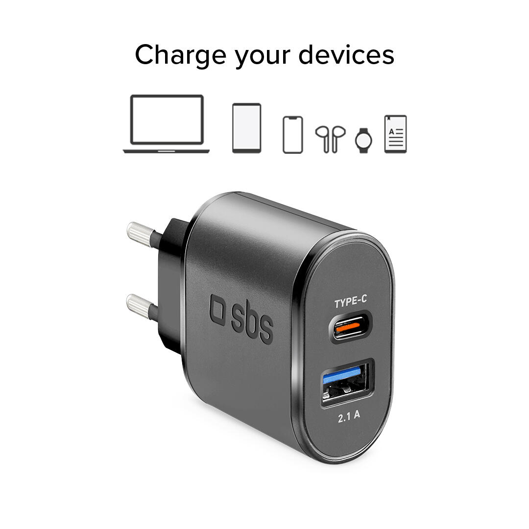 Caricabatterie da viaggio USB-A - USB-C a ricarica rapida 2/7