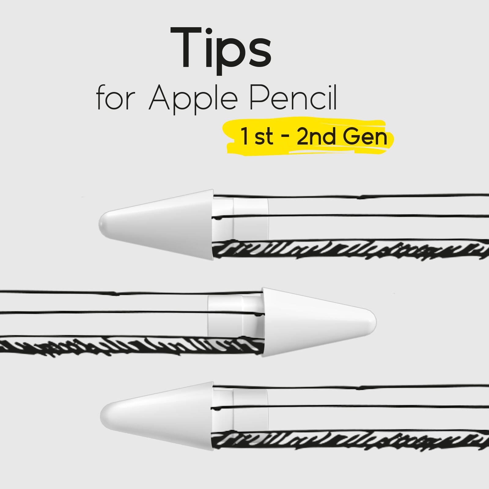 Pointes de rechange pour Apple Pencil 1ère et 2ème génération 2/3
