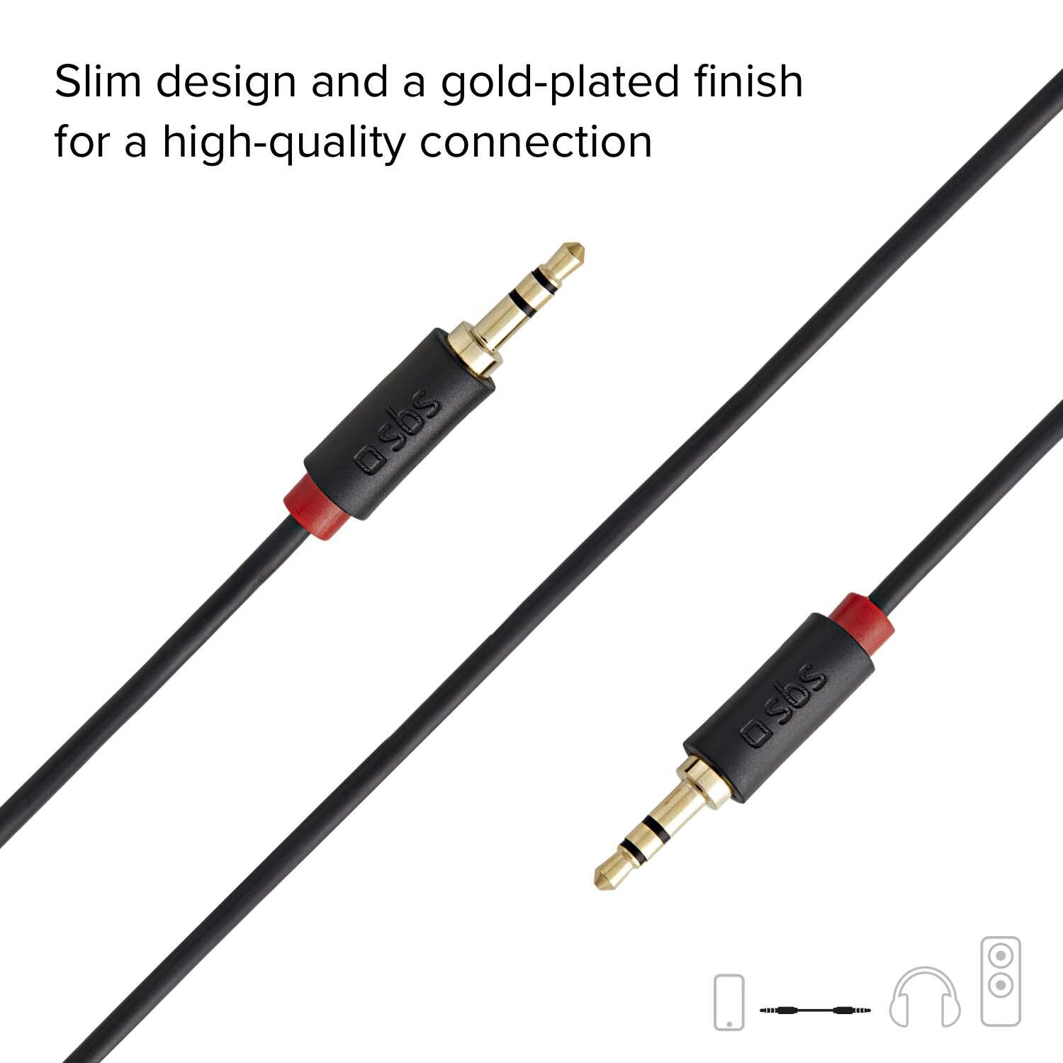 Câble audio stéréo Jack 3,5 mm pour mobiles et smartphones 3/4
