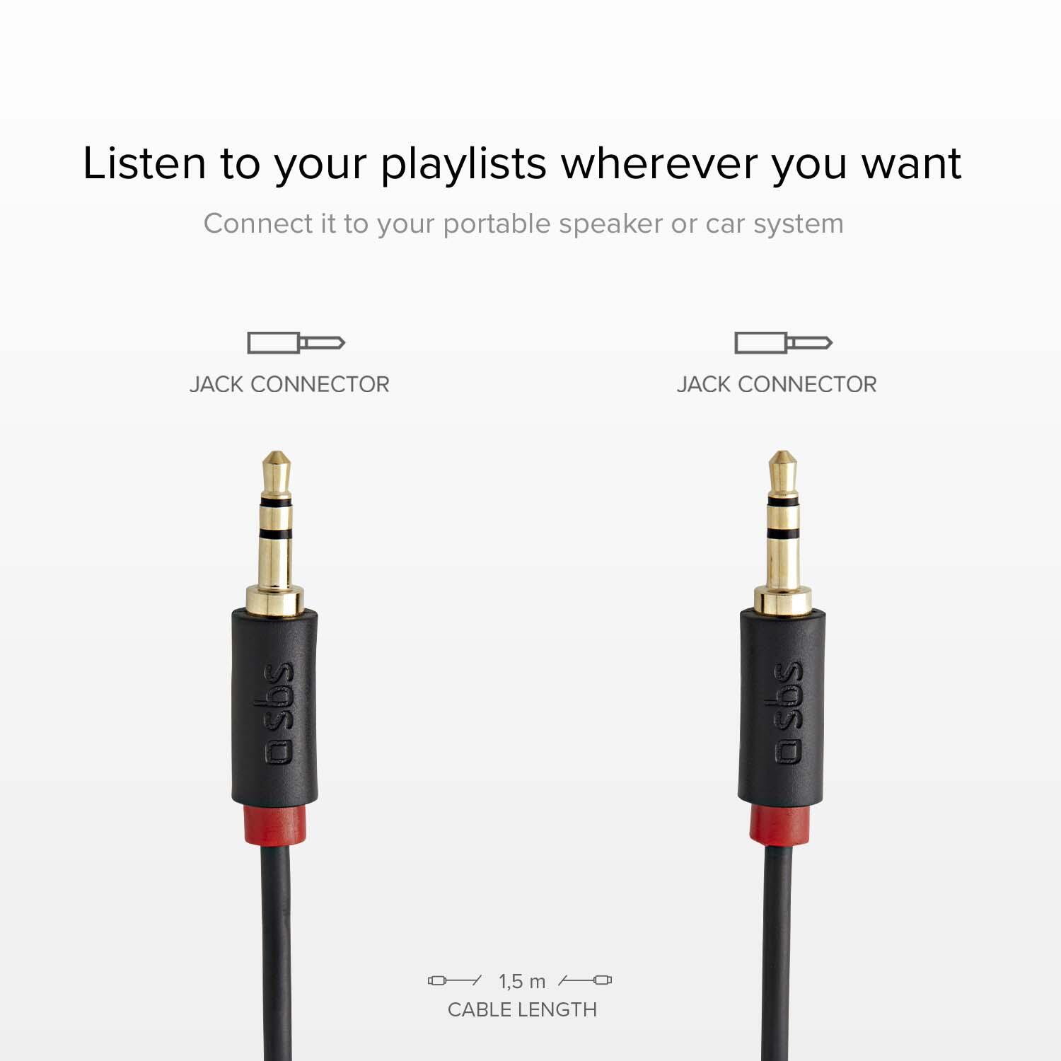 Câble audio stéréo Jack 3,5 mm pour mobiles et smartphones 2/4