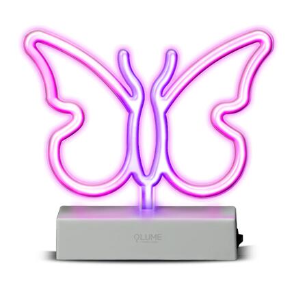 LED-lichtreclame "Pink Butterfly Vibes" met neoneffect voor gebruik binnenshuis