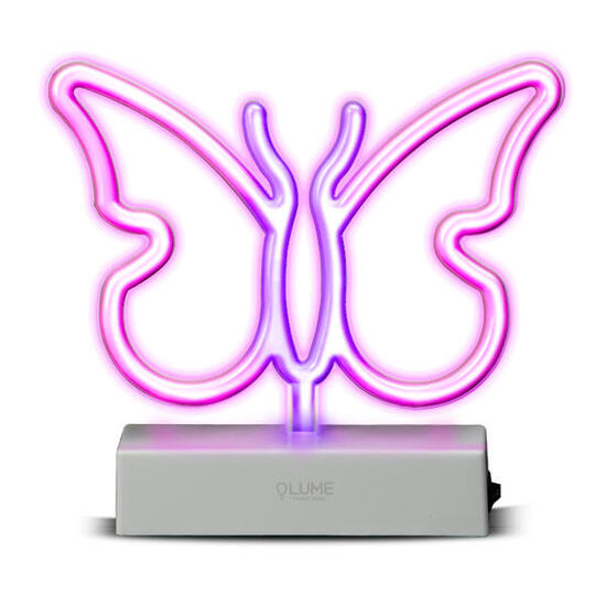 LED-lichtreclame "Pink Butterfly Vibes" met neoneffect voor gebruik binnenshuis