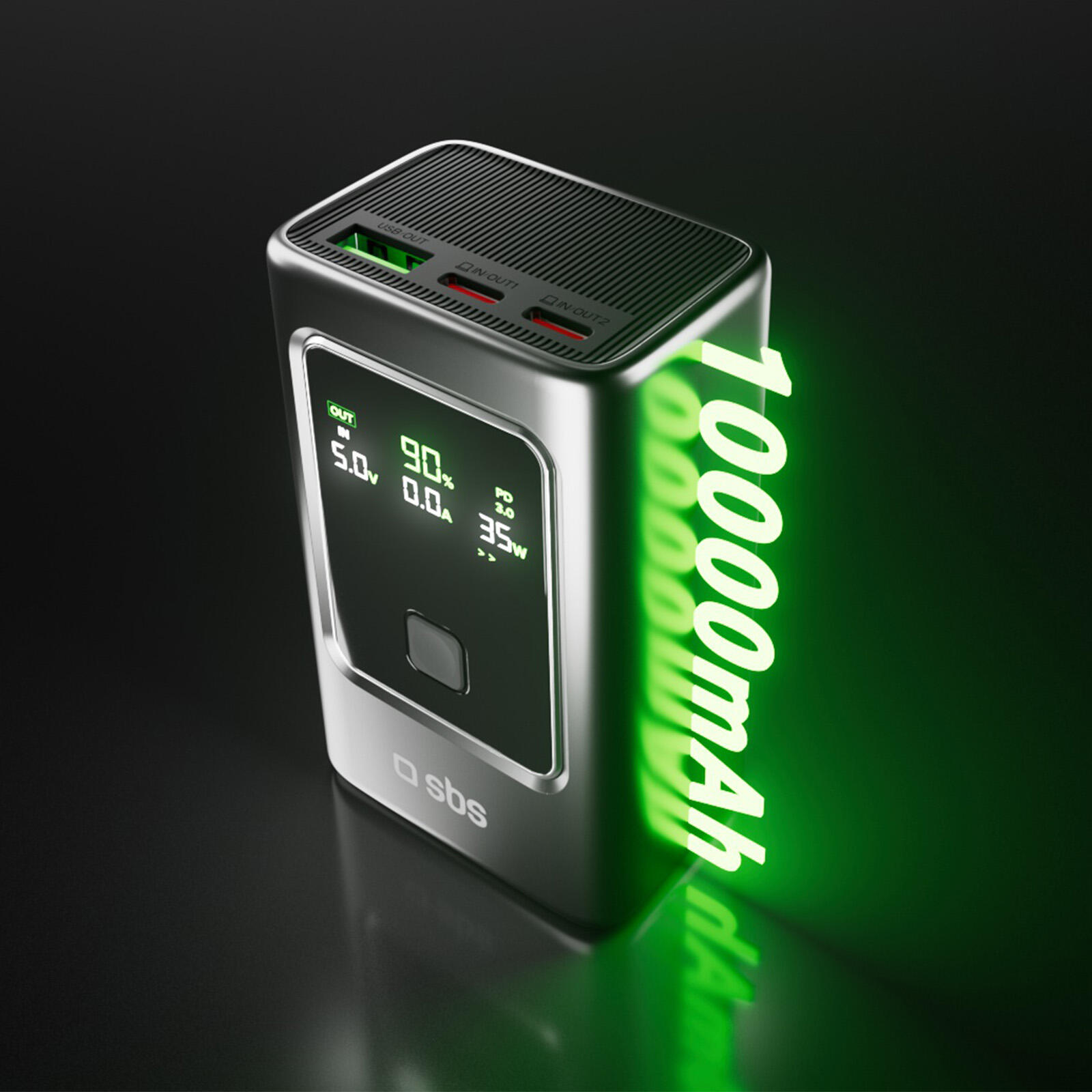 LCD Power Bank 10.000 mAh con PD 35W 3/7