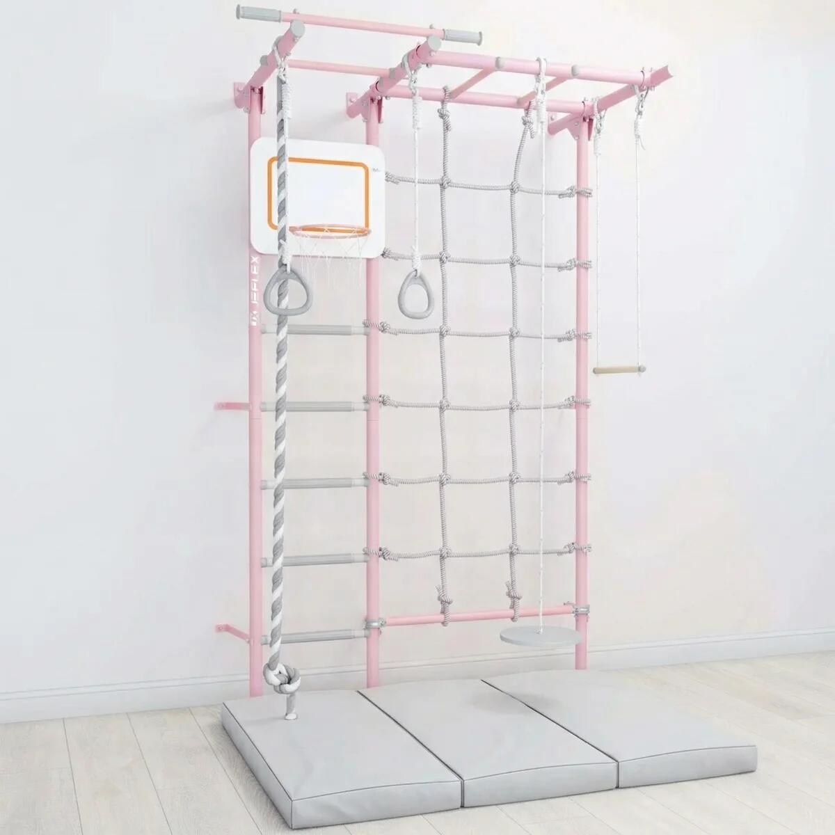 Espalier Jeflex ClimbMaxx M4 à fixation murale avec accessoires, rose 2/3