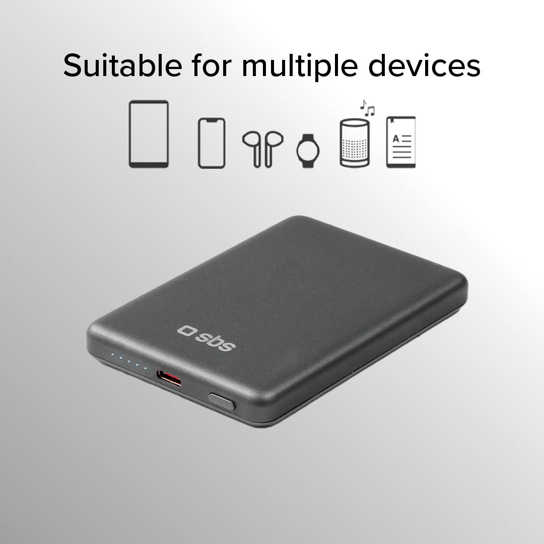 Power bank 5000 mAh compatibile con MagSafe 2/7