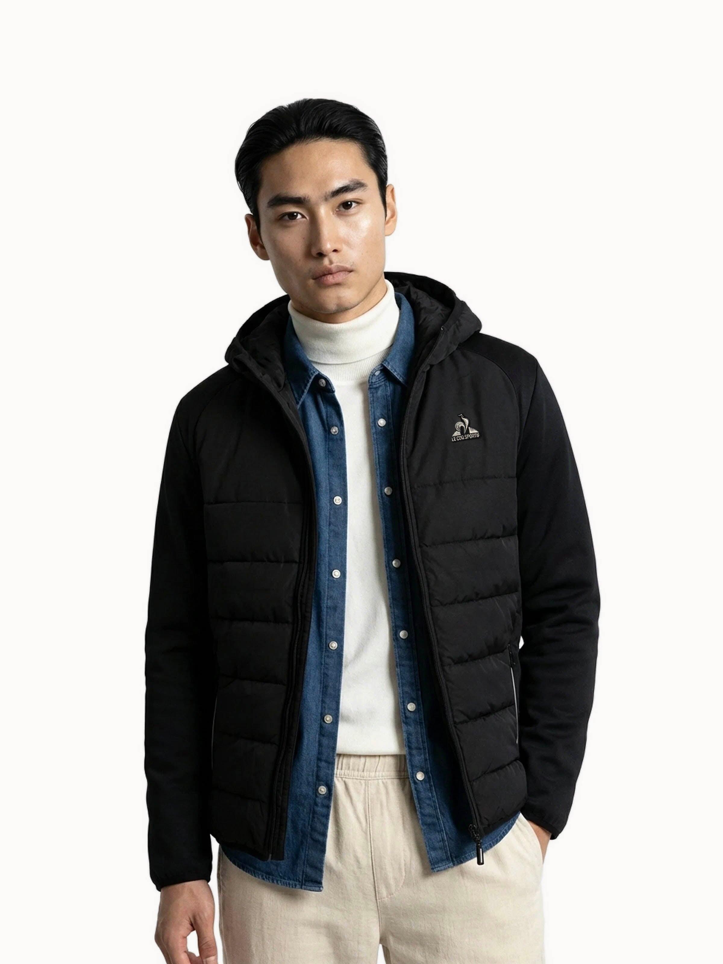 Veste zippée à capuche matelassée bi-matière Hybride 1/5