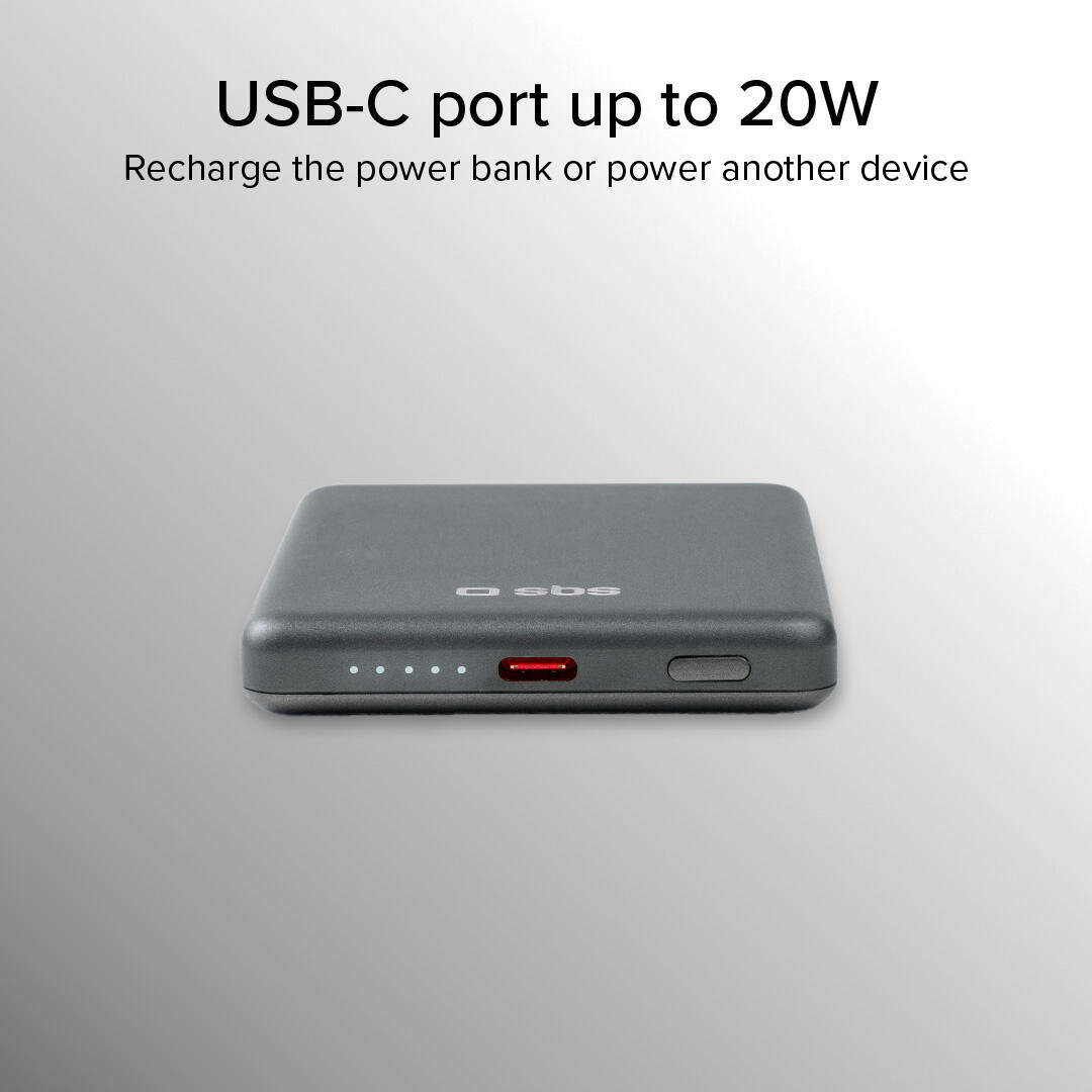 Power bank 5000 mAh compatibile con MagSafe 7/7