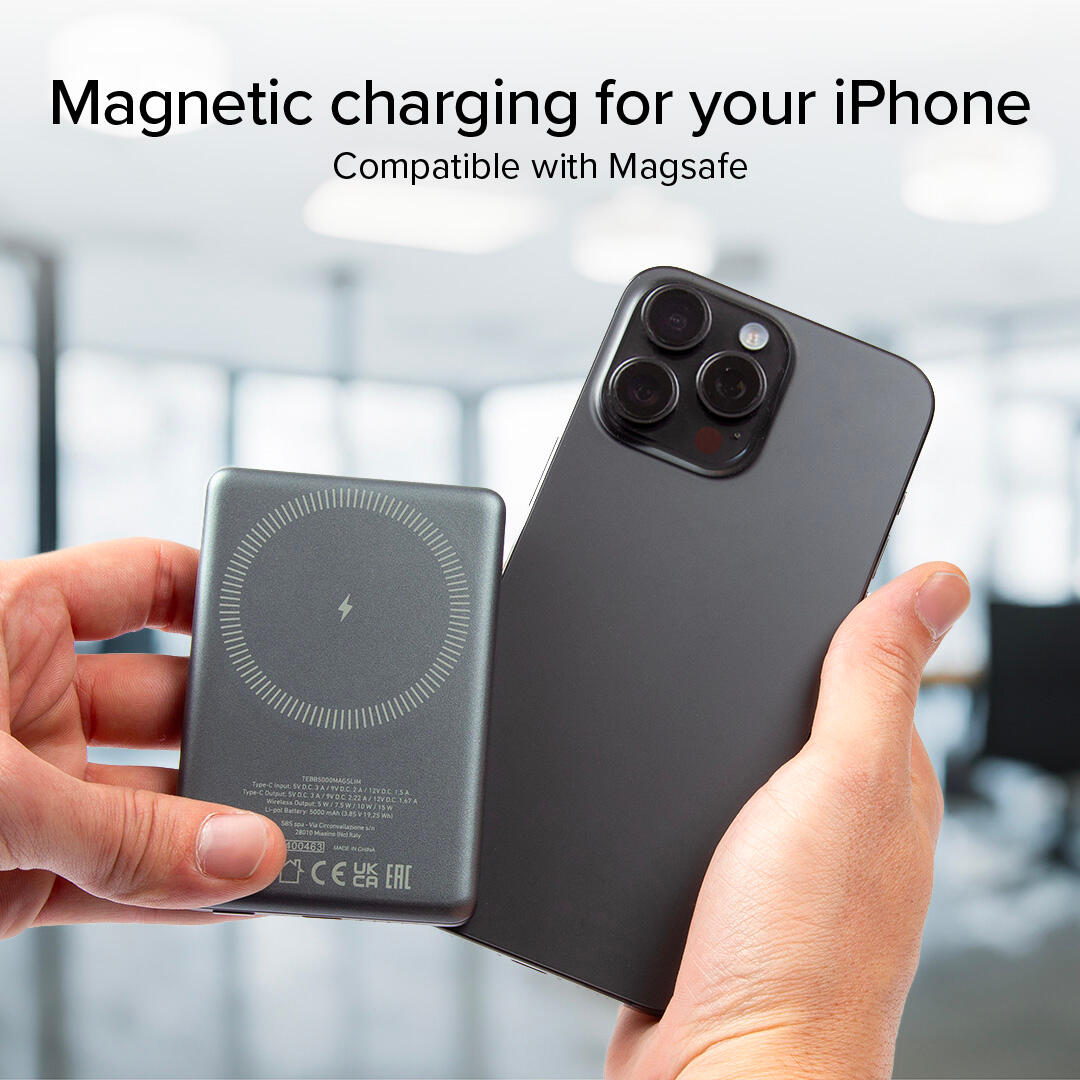 Power bank 5000 mAh compatibile con MagSafe 5/7