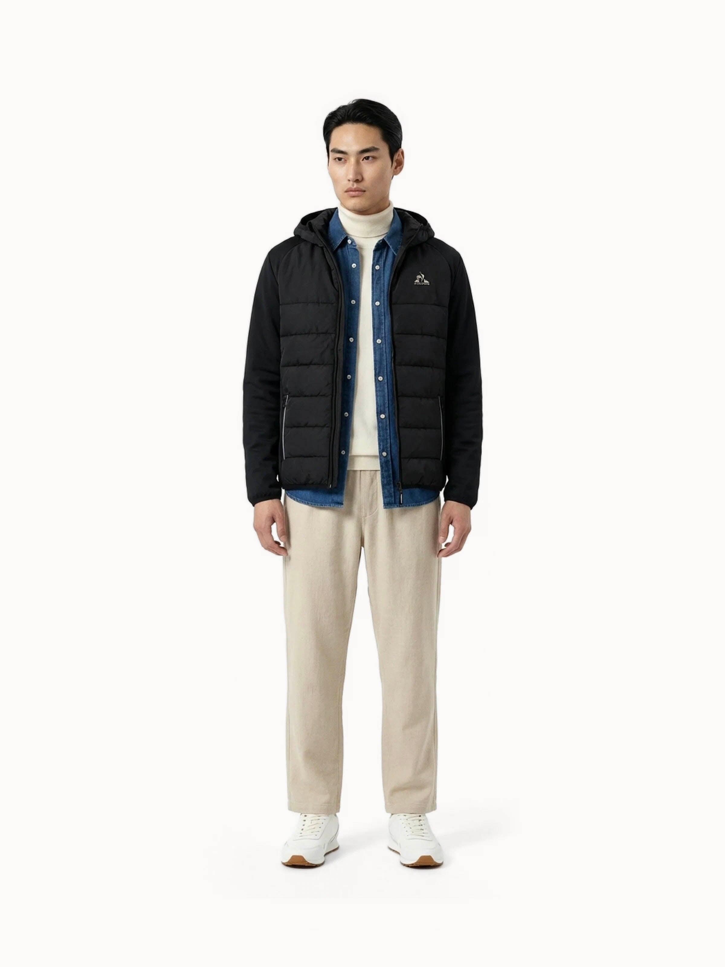 Veste zippée à capuche matelassée bi-matière Hybride 4/5