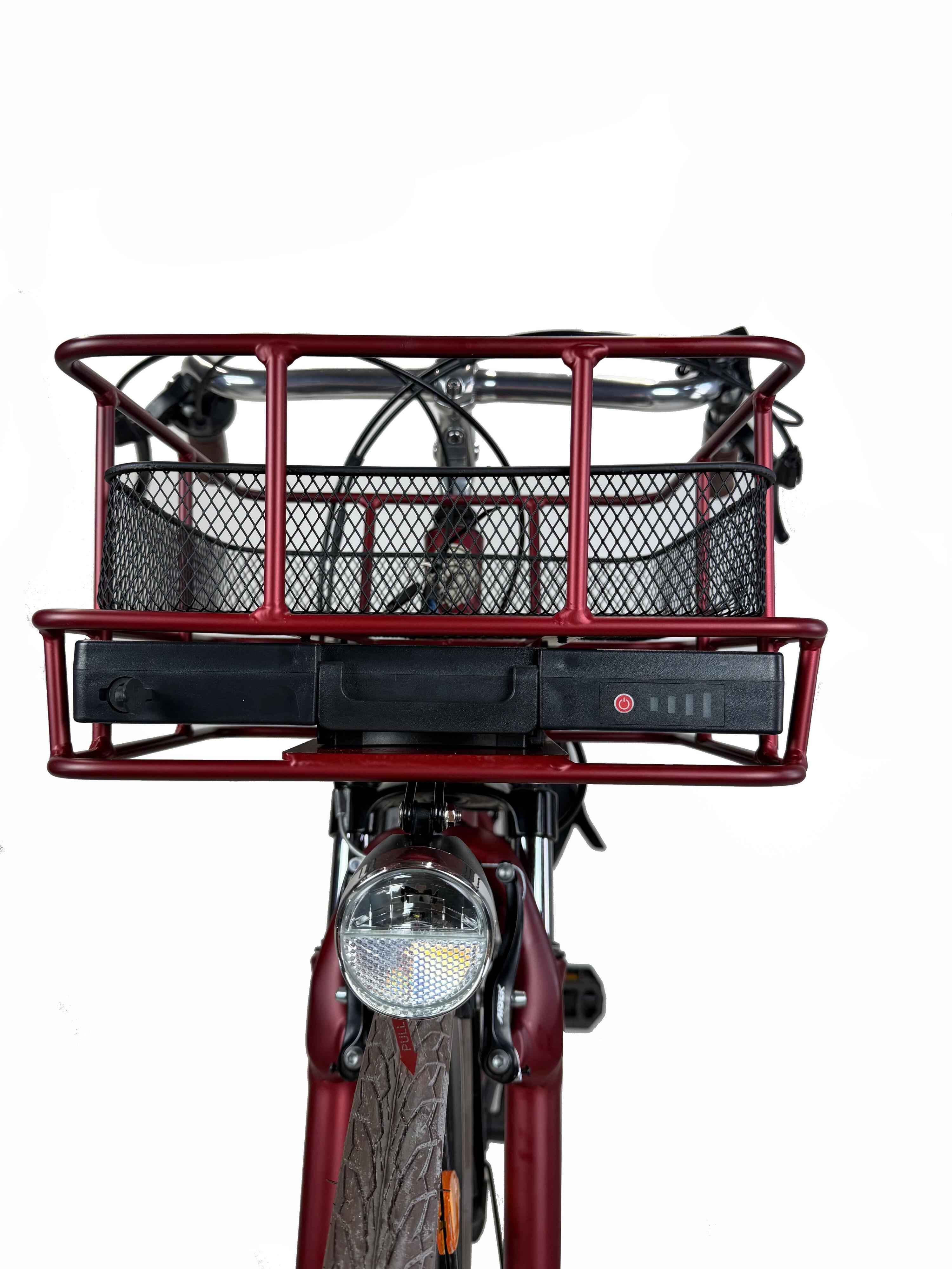 Elektro-Stadtfahrrad Dolce Vita by Canellini CITY 28" frau mit taschen - Rot 4/7