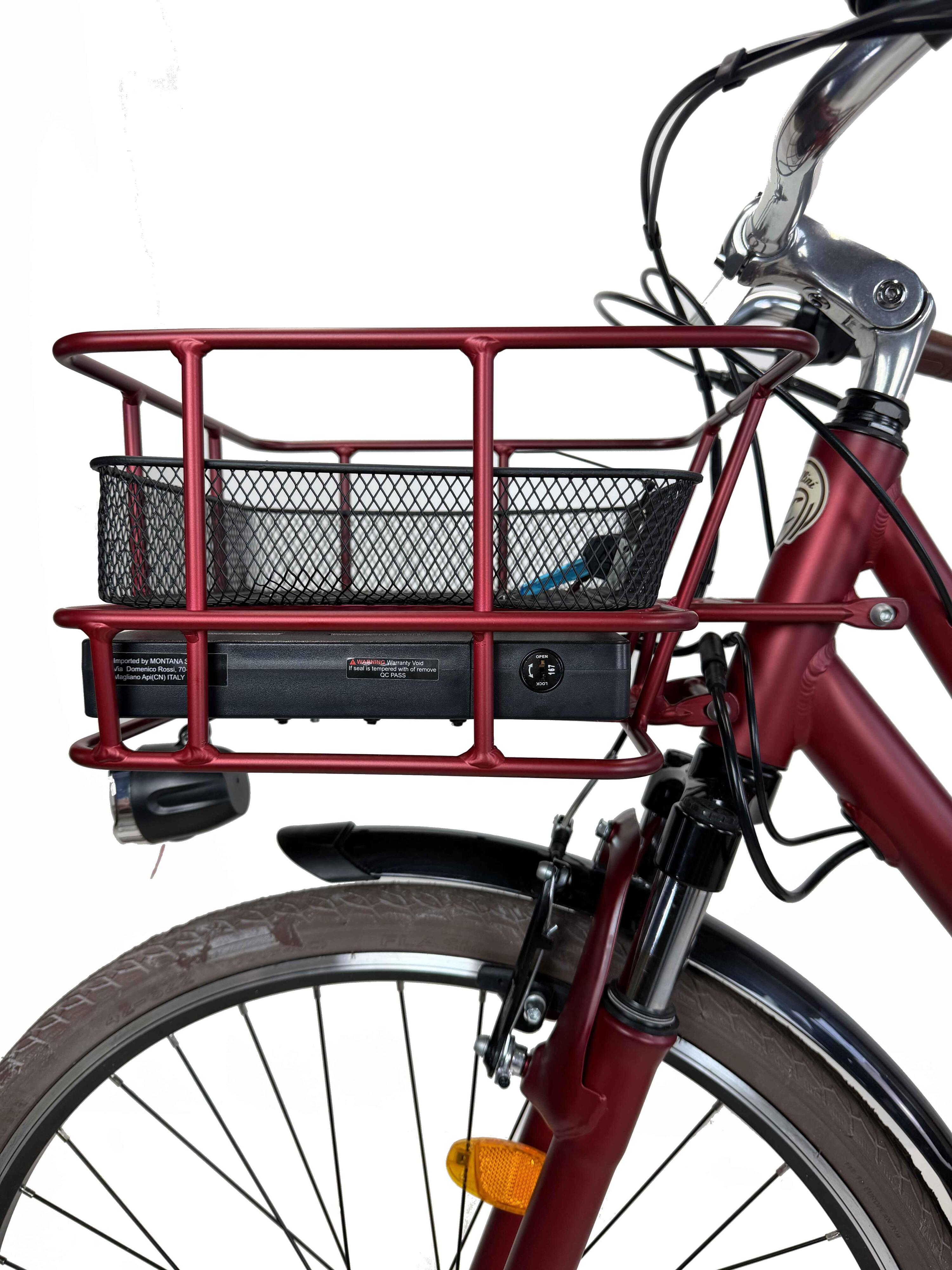Elektro-Stadtfahrrad Dolce Vita by Canellini CITY 28" frau mit taschen - Rot 5/7